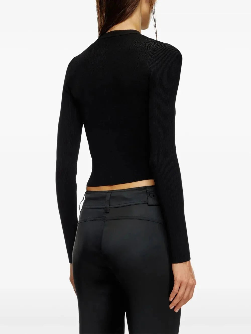 Diesel Women `M-Valari` Rib-Knit Viscose-Blend Top With `Oval D`