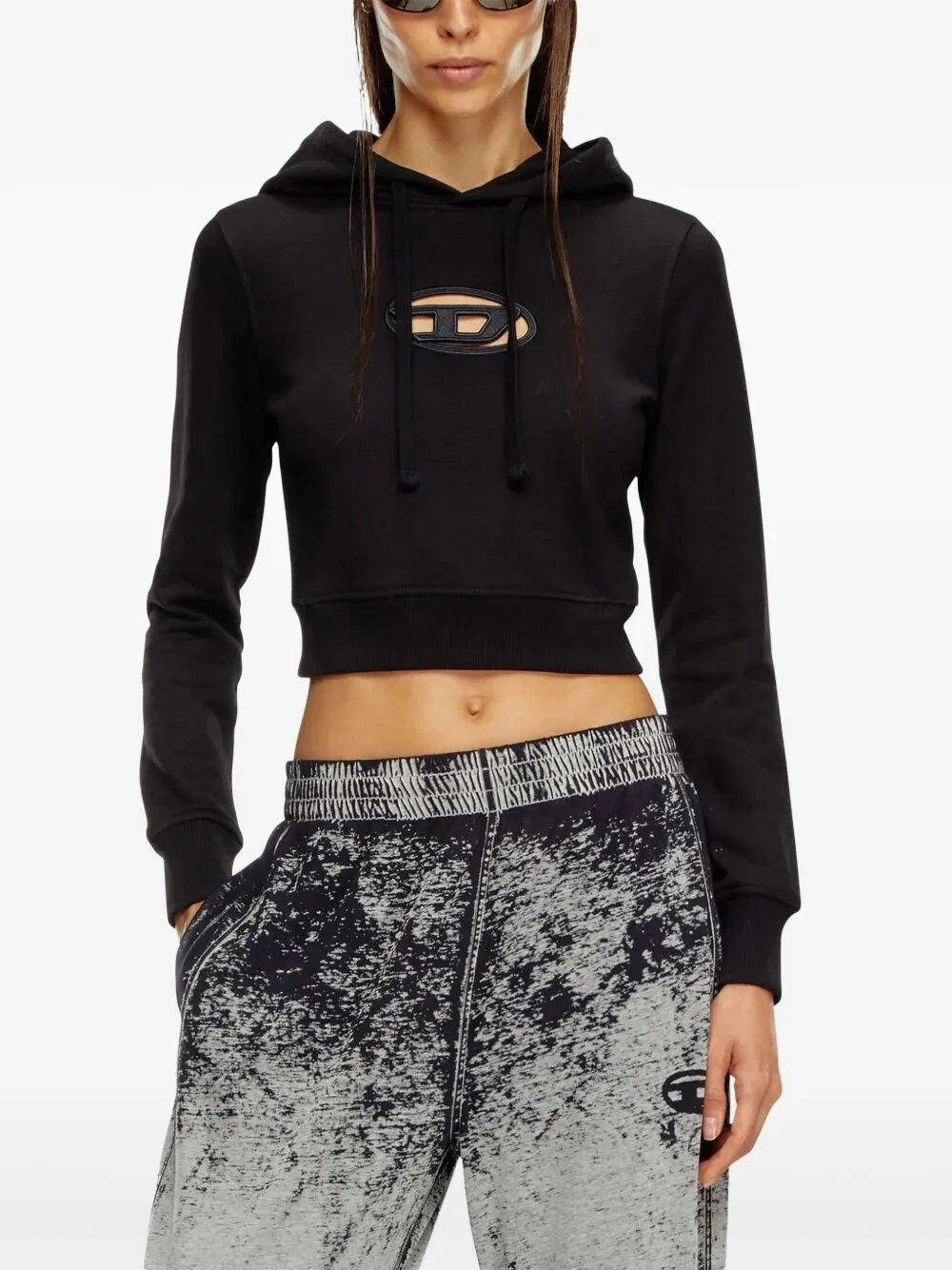 Diesel Women `F-Slimmy-Hood-Od` Hoodie With Cut-Out `Oval D` Logo