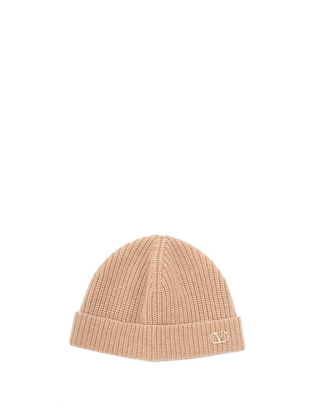 Valentino Garavani Men Metal `Vlogo` Cachemire Knitted Beanie
