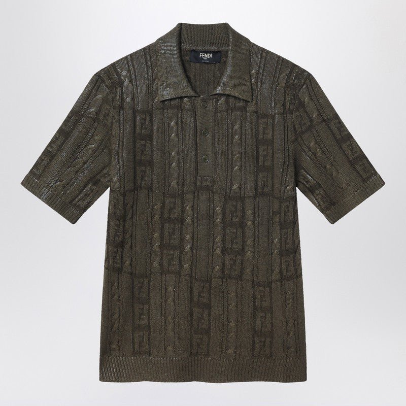 Fendi Dark Green Wool Polo Men - EZE Fashion®