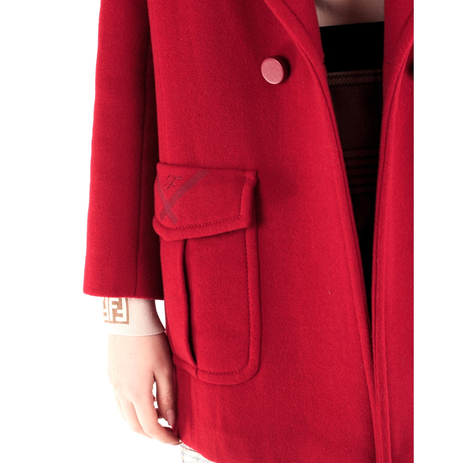 Fendi Fur Collar Wool Coat Women - EZE Fashion®