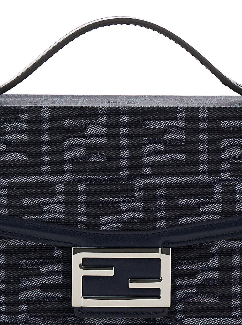 Fendi Men 'Baguette Soft Trunk' Blue Crossbody Bag In Ff Fabric Man - EZE Fashion®