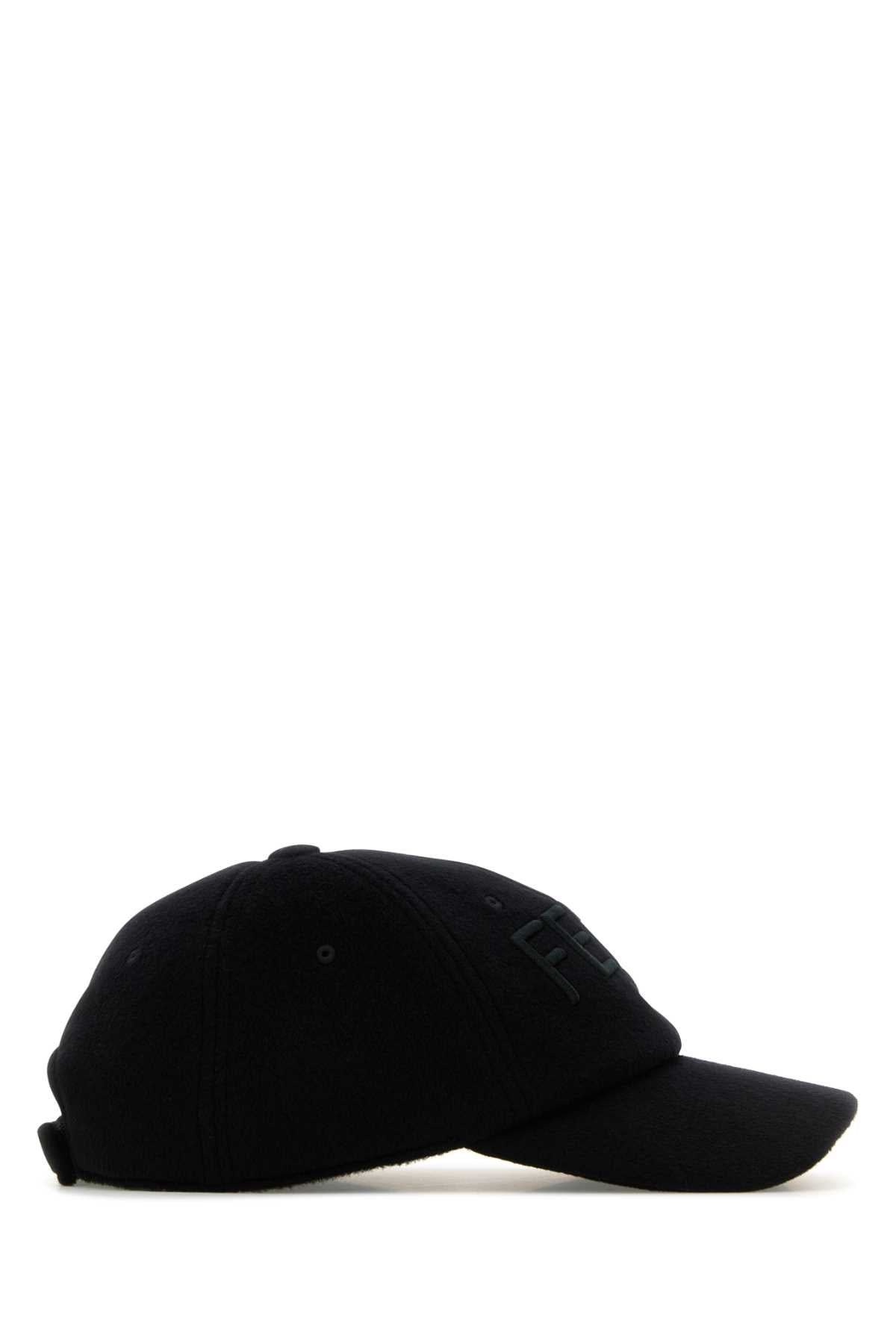 Fendi Men Black Wool Blend Baseball Cap - EZE Fashion®