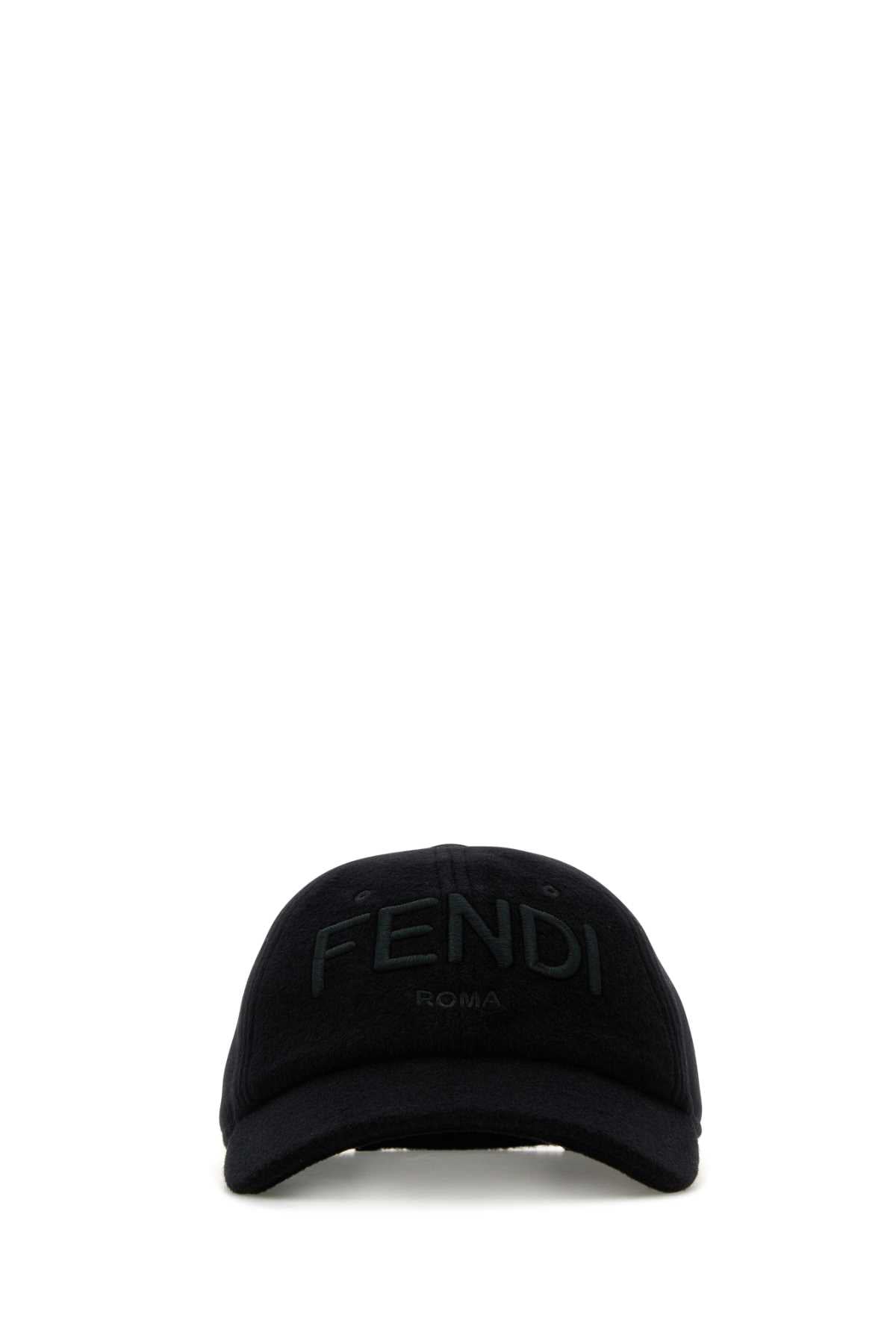 Fendi Men Black Wool Blend Baseball Cap - EZE Fashion®