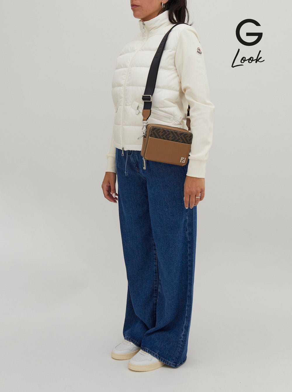 Fendi Men 'Camera Case Organizer' Beige And Brown Crossbody Bag With Ff Motif In Leather And Canvas Man - EZE Fashion®