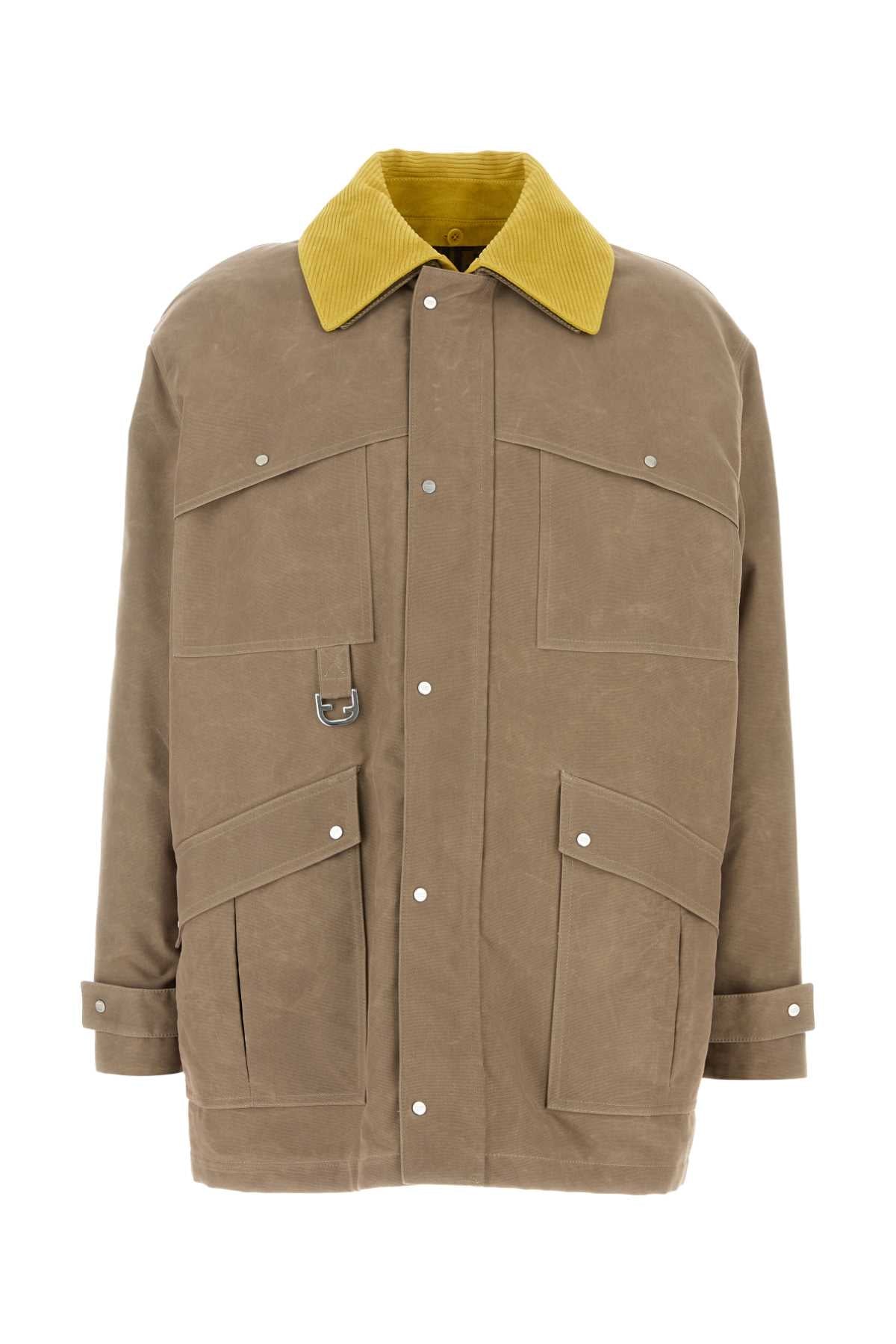 Fendi Men Cappuccino Canvas Coat - EZE Fashion®