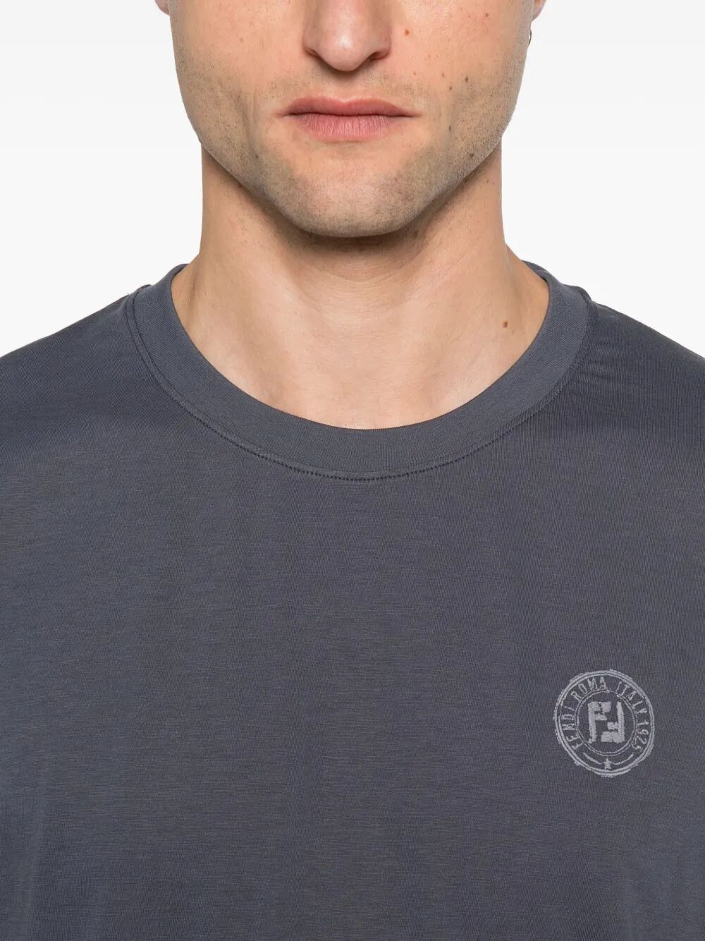 Fendi Men Ff Postcards Logo Print Cotton T-Shirt - EZE Fashion®