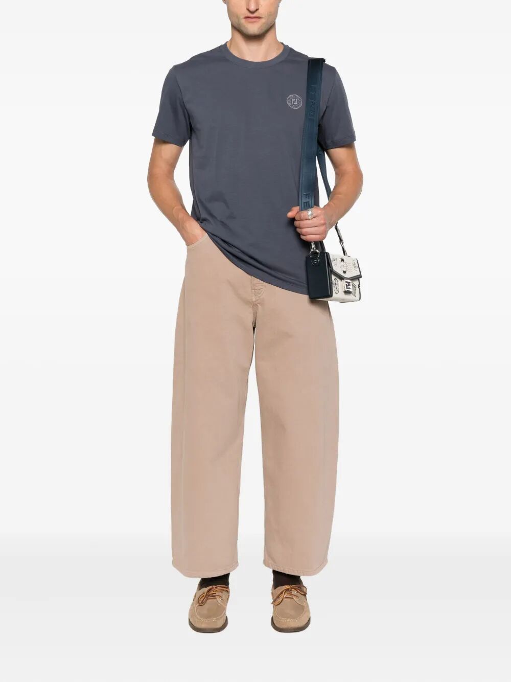 Fendi Men Ff Postcards Logo Print Cotton T-Shirt - EZE Fashion®