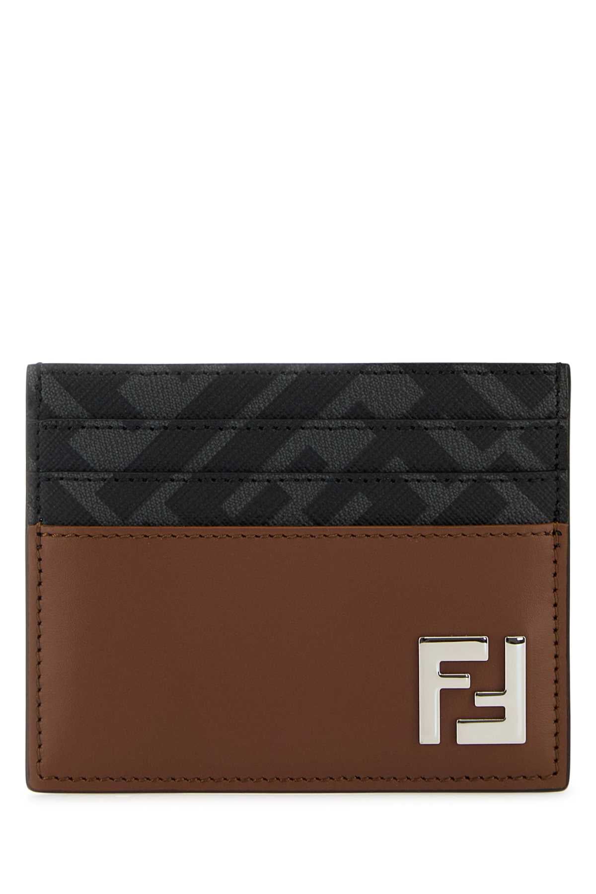Fendi Men Multicolor Leather And Canvas Cardholder - EZE Fashion®