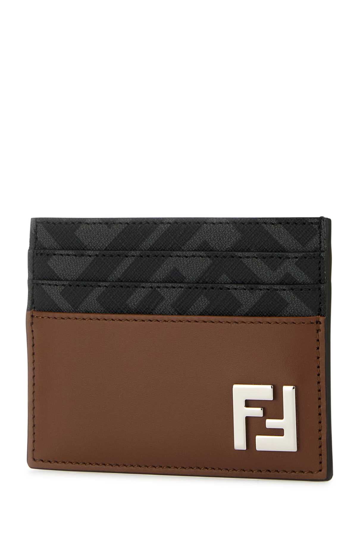 Fendi Men Multicolor Leather And Canvas Cardholder - EZE Fashion®
