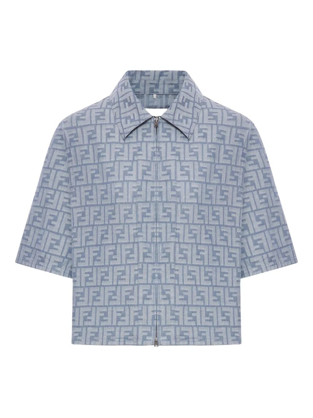 Fendi Women Ff Chambray Denim Cropped Jacket - EZE Fashion®