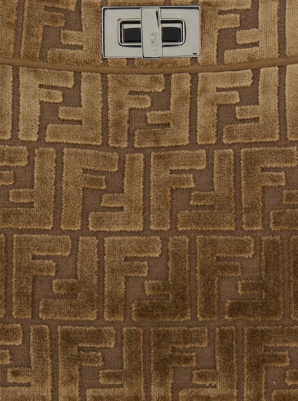Fendi Women 'Peekaboo Iseeu Small' Brown Handbag With All - Over Ff Motif In Fabric Woman - EZE Fashion®