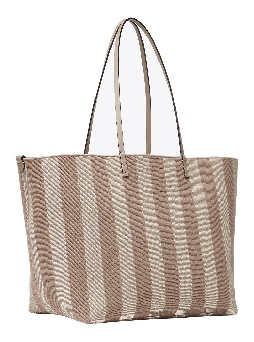 Fendi Women 'Roll' Beige Reversible Tote Bag With Two Top Handles And All - Over Striped Motif In Cotton Woman - EZE Fashion®