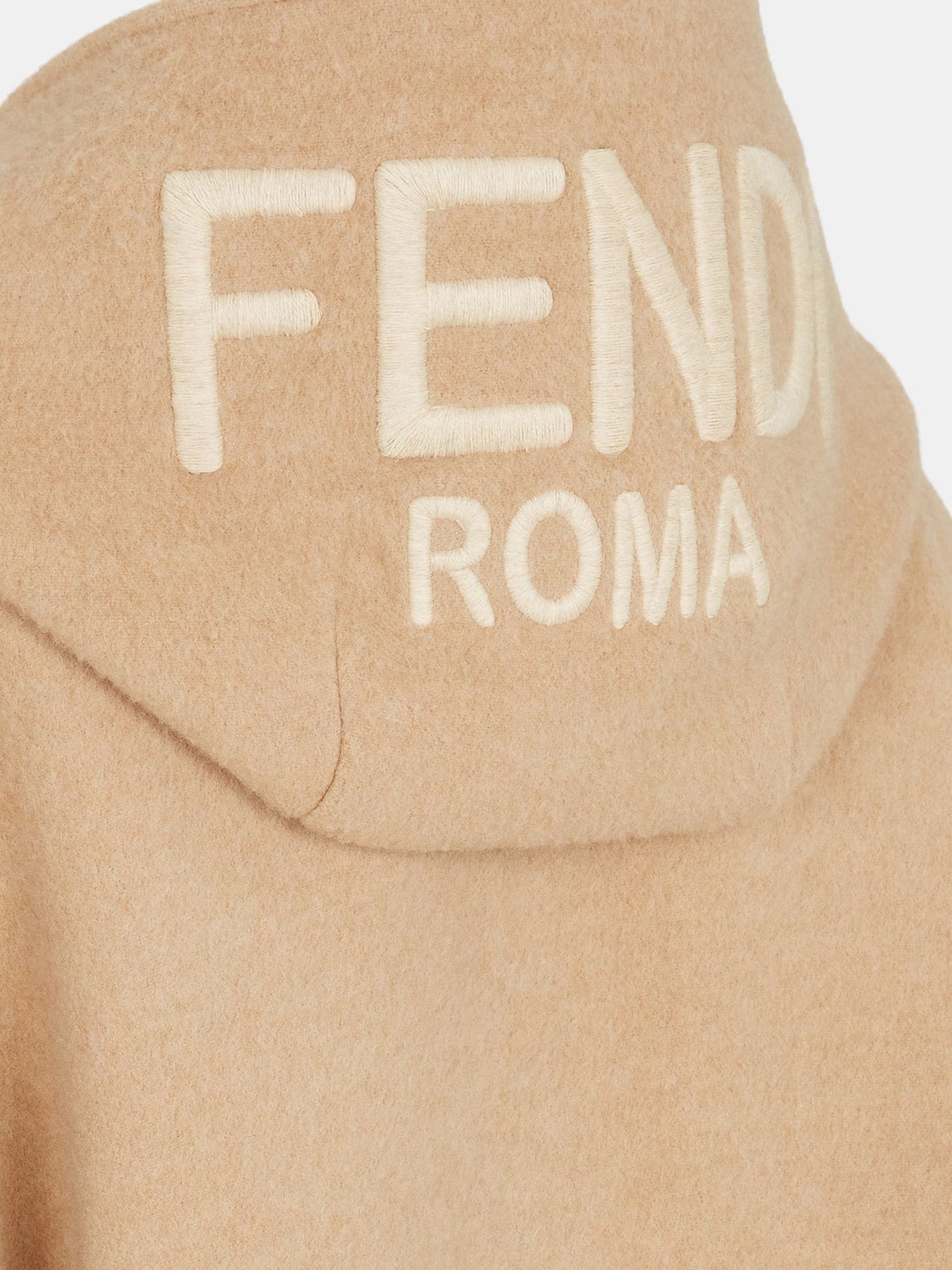 Fendi Women Wool And Cashmere Poncho With Leather Profiles - EZE Fashion®
