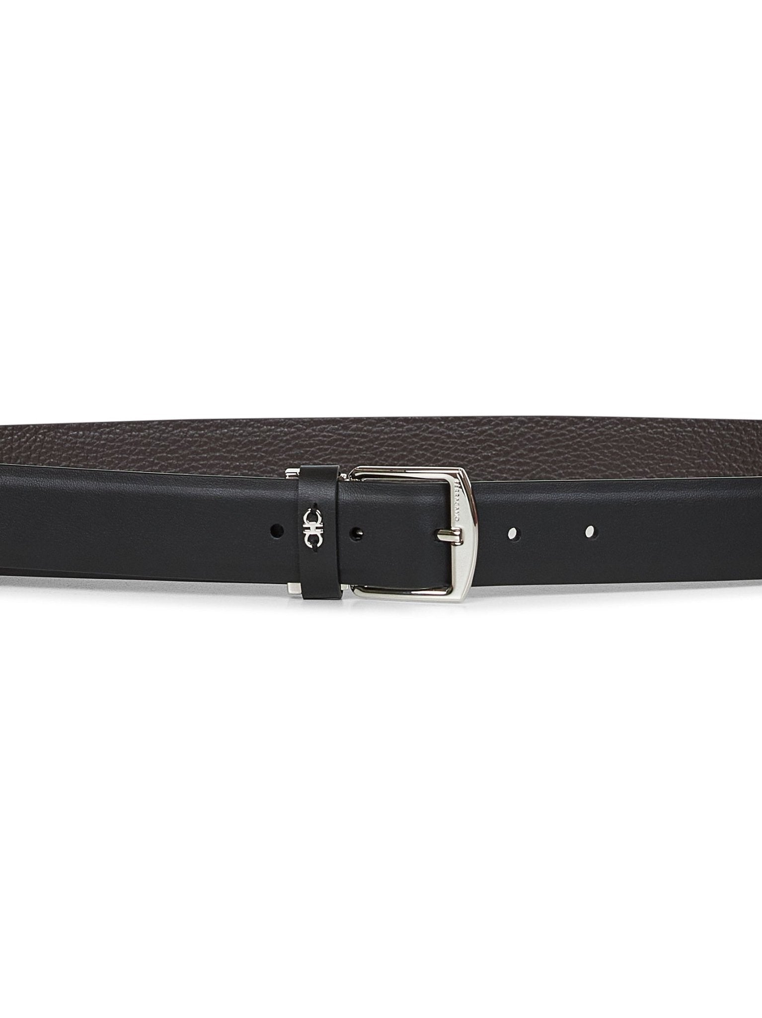 Ferragamo Men Black Leather Reversible Belt - EZE Fashion®