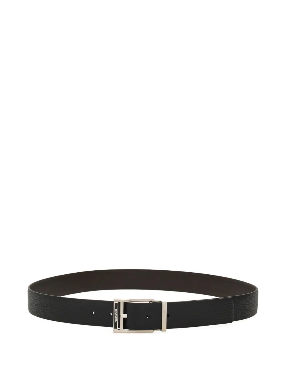 Ferragamo Men Square Buckle Reversible And Adjustable Grained Leather Belt - EZE Fashion®