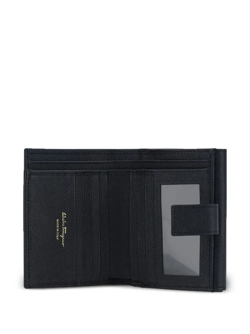 Ferragamo Women Hammered Leather Gold Gancini Compact Wallet - EZE Fashion®