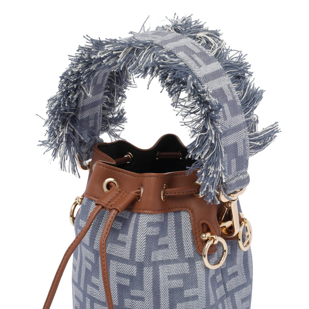 Fendi Women Ff Jacquard Denim Effect Mon Tresor Bucket Bag