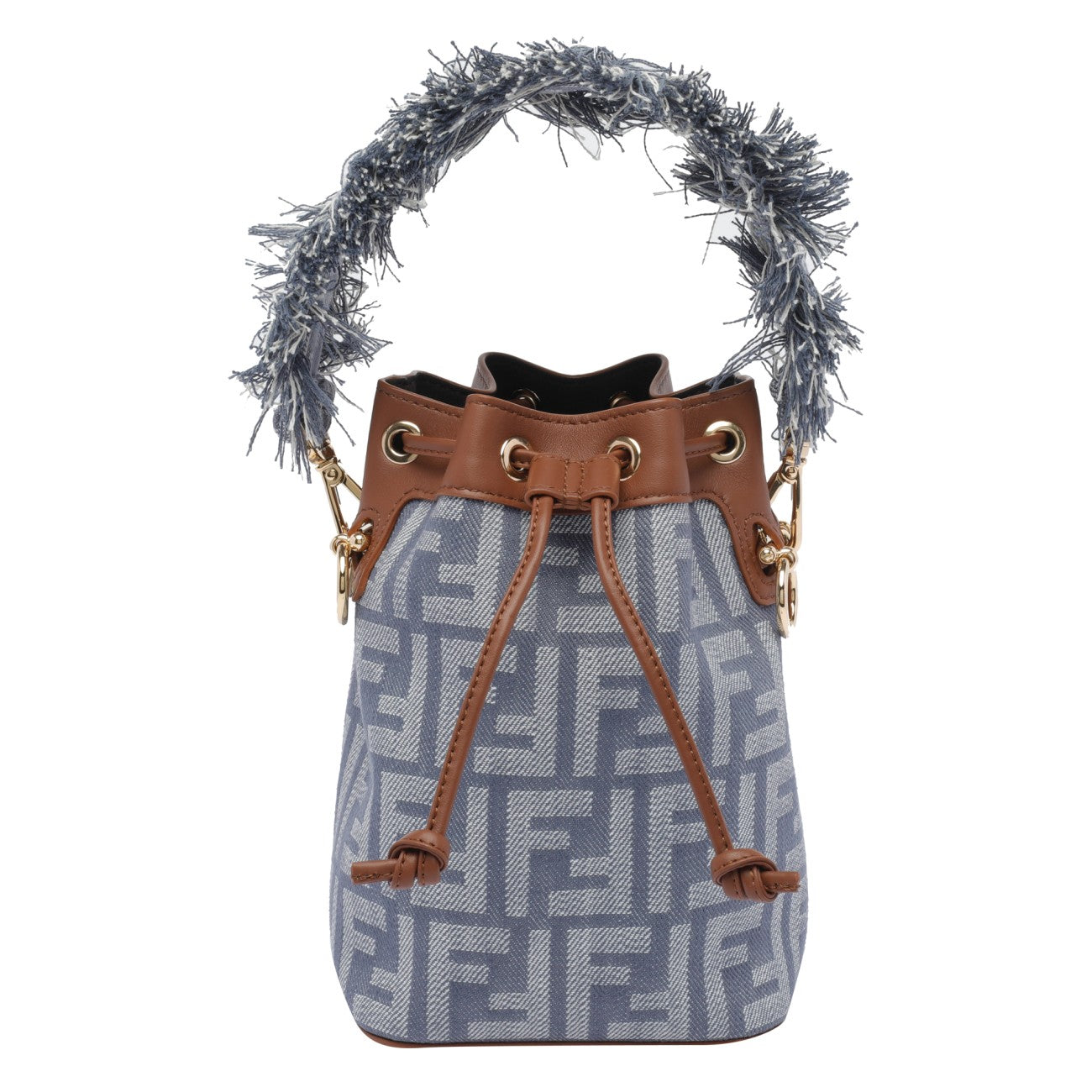 Fendi Women Ff Jacquard Denim Effect Mon Tresor Bucket Bag