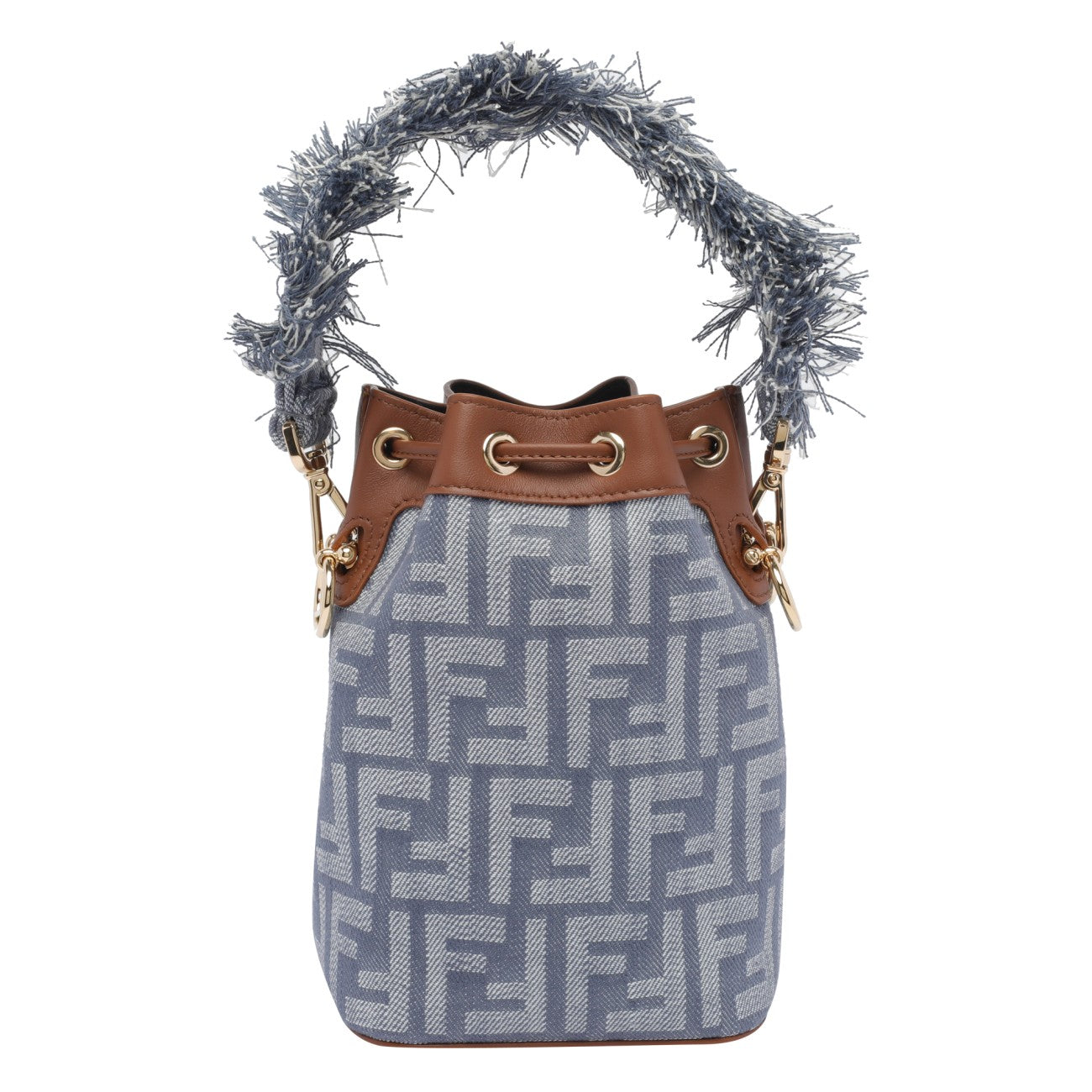 Fendi Women Ff Jacquard Denim Effect Mon Tresor Bucket Bag