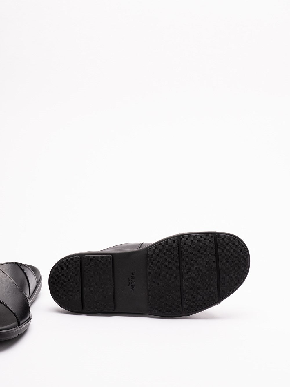 Prada Men Leather Crisscross Sandals