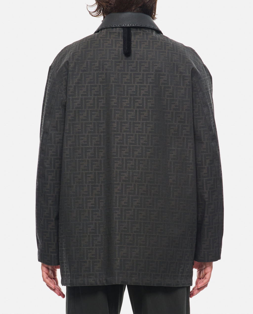 Fendi Men Blouson Coated Canvas Logo