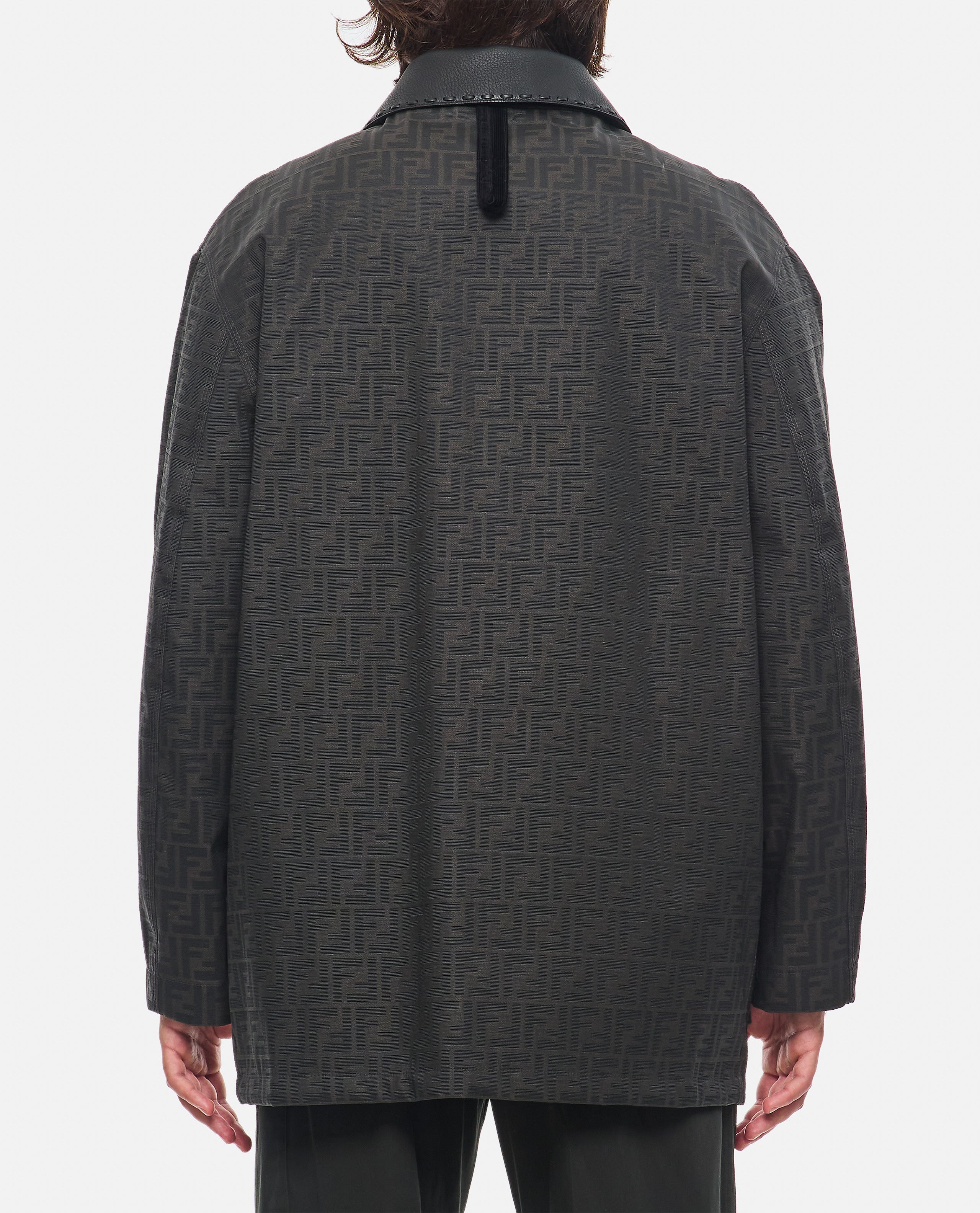 Fendi Men Blouson Coated Canvas Logo