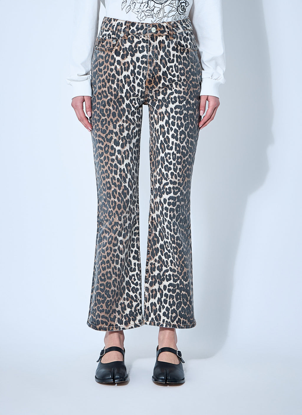Ganni Women Betzy Leopard Print Jeans