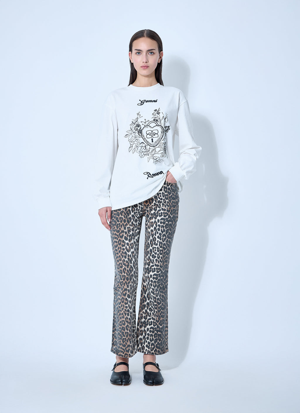 Ganni Women Betzy Leopard Print Jeans