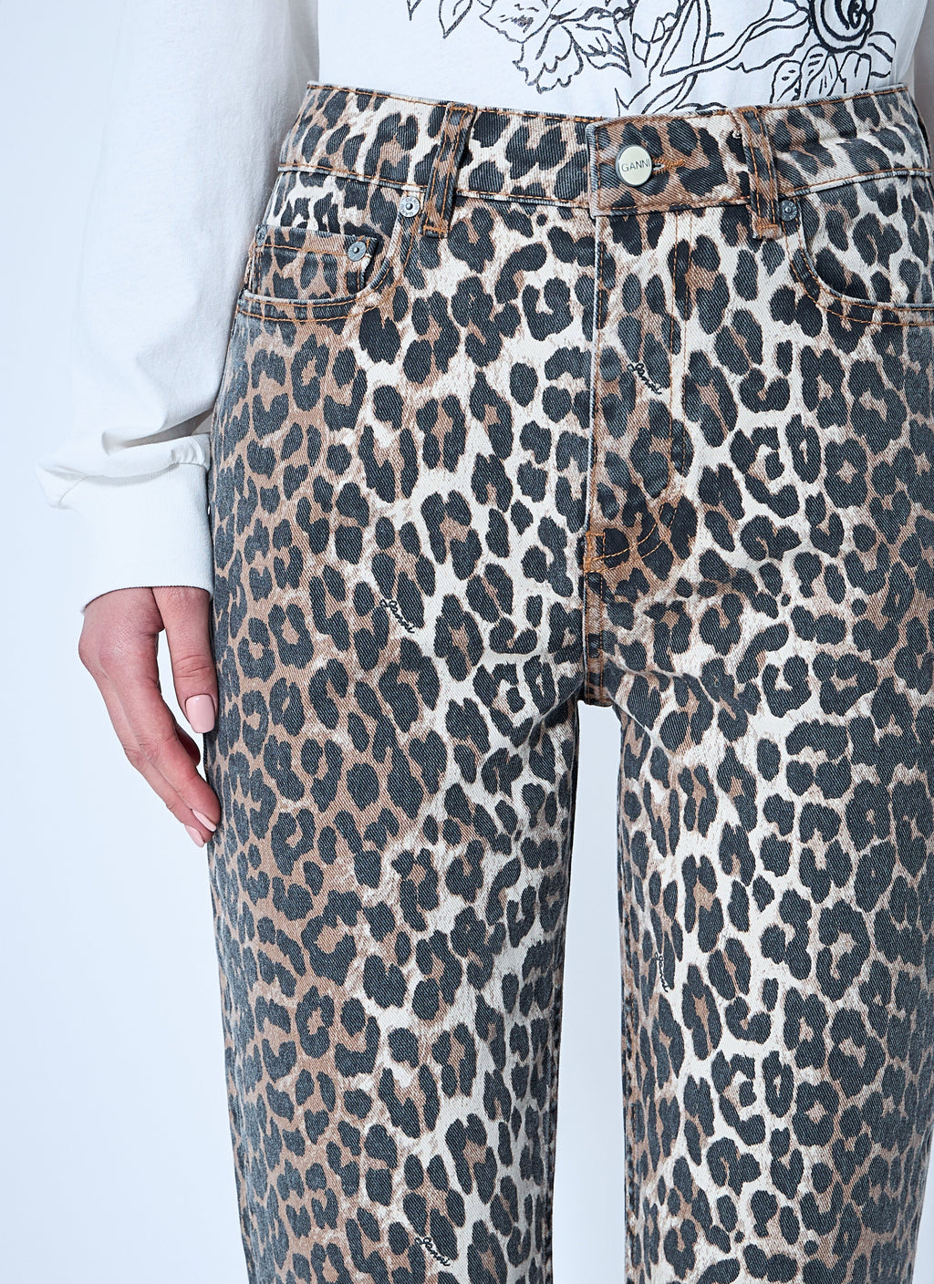 Ganni Women Betzy Leopard Print Jeans