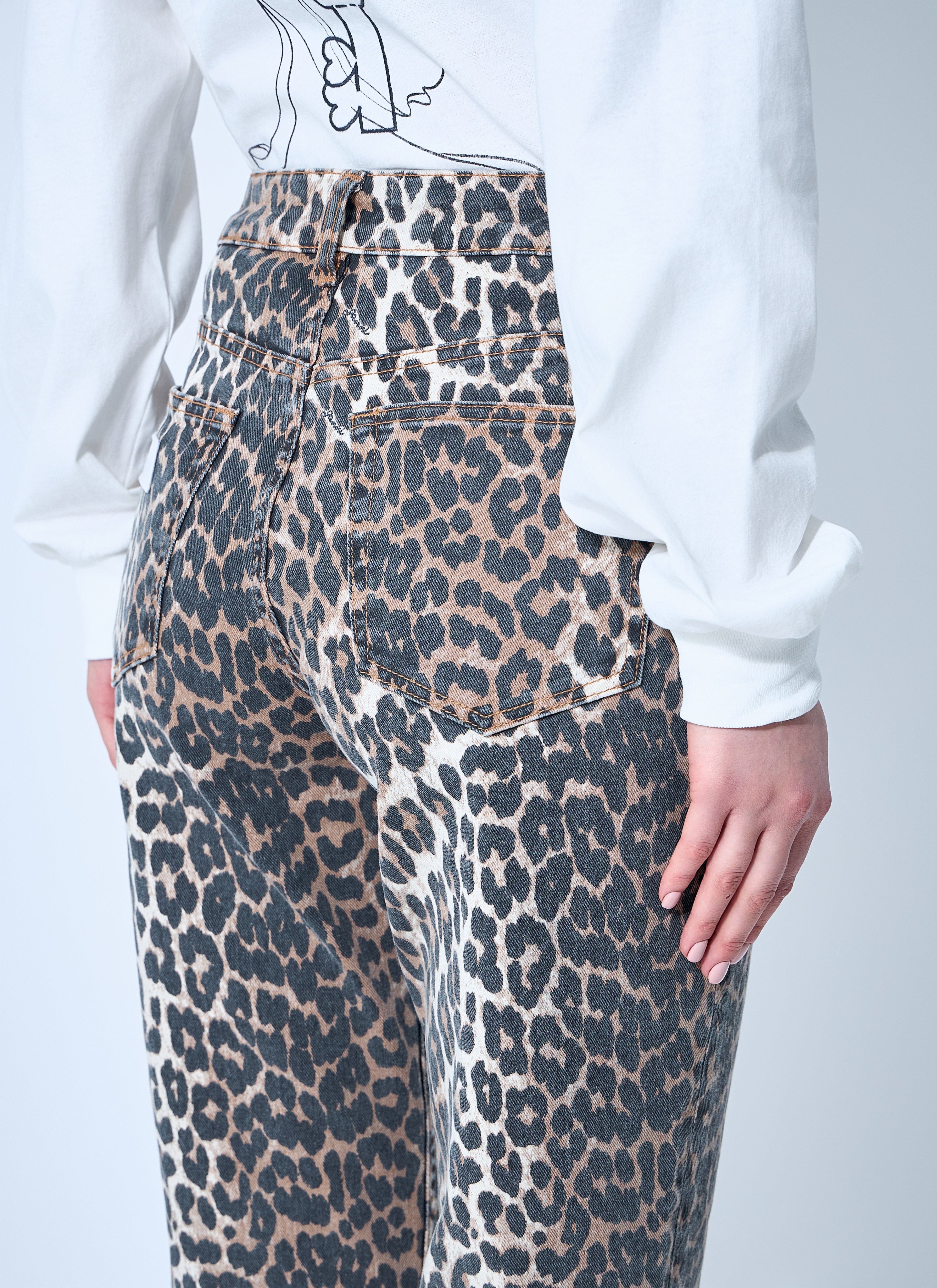 Ganni Women Betzy Leopard Print Jeans