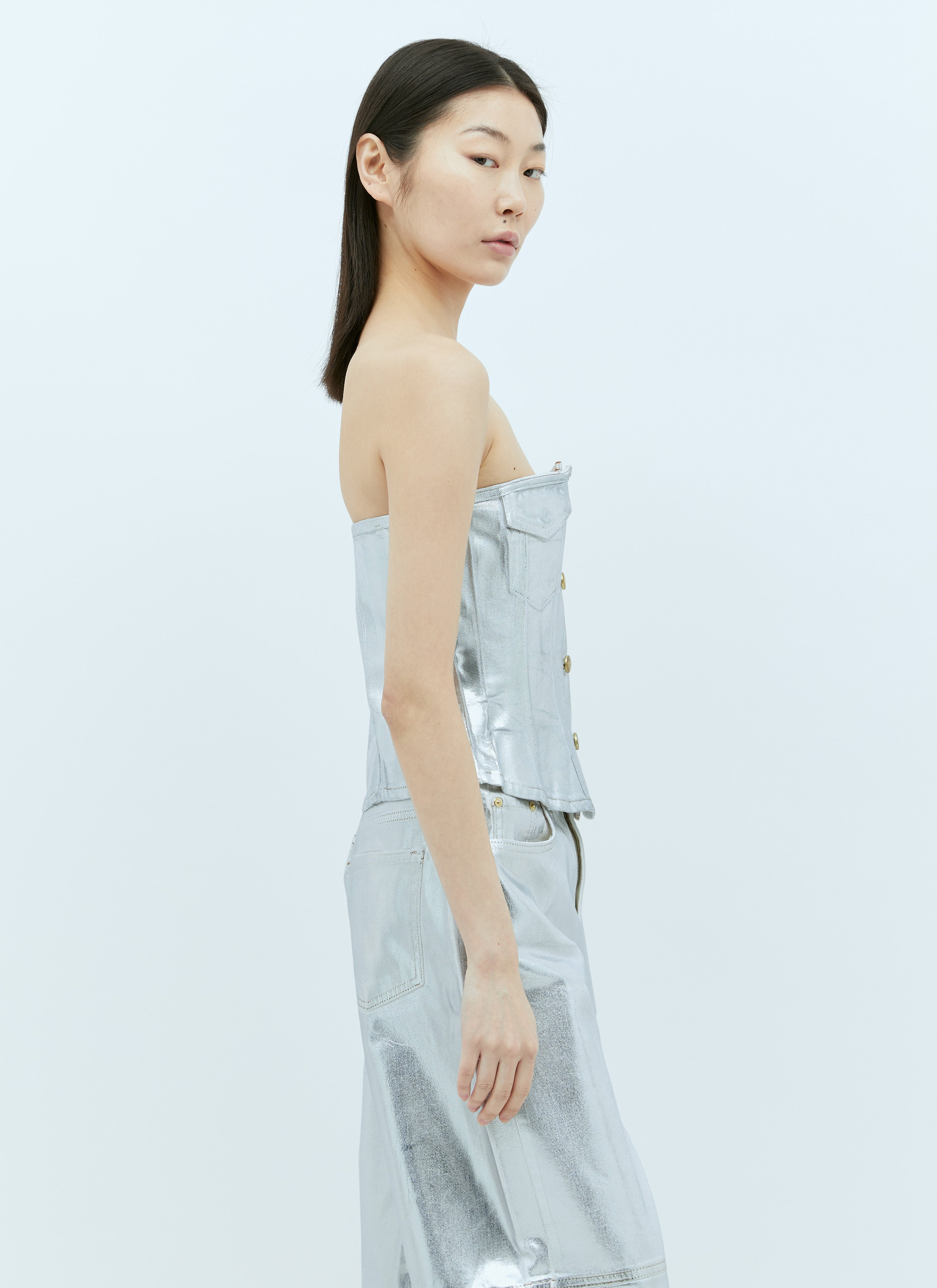 Ganni Women Foil Denim Corsage