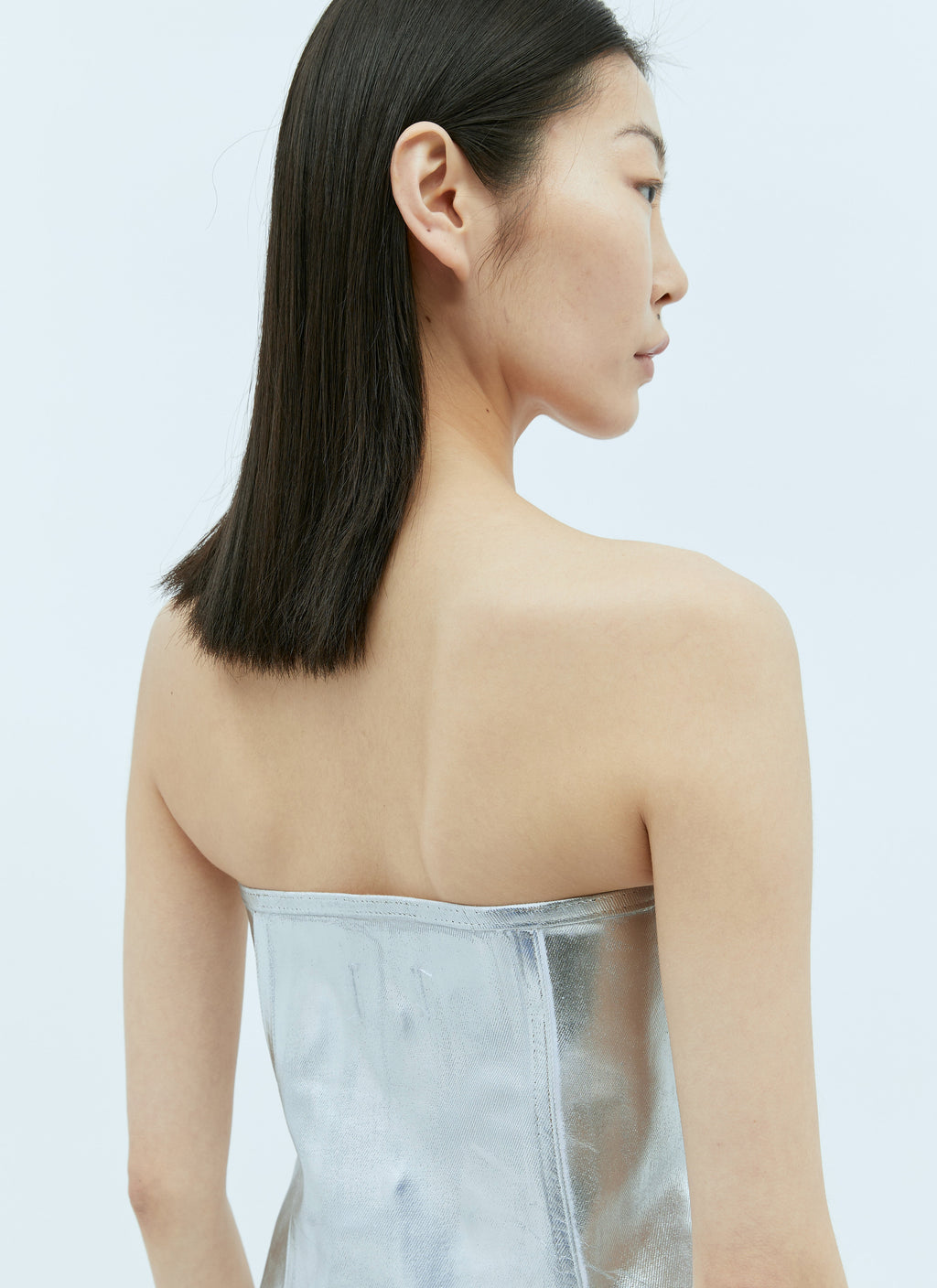 Ganni Women Foil Denim Corsage