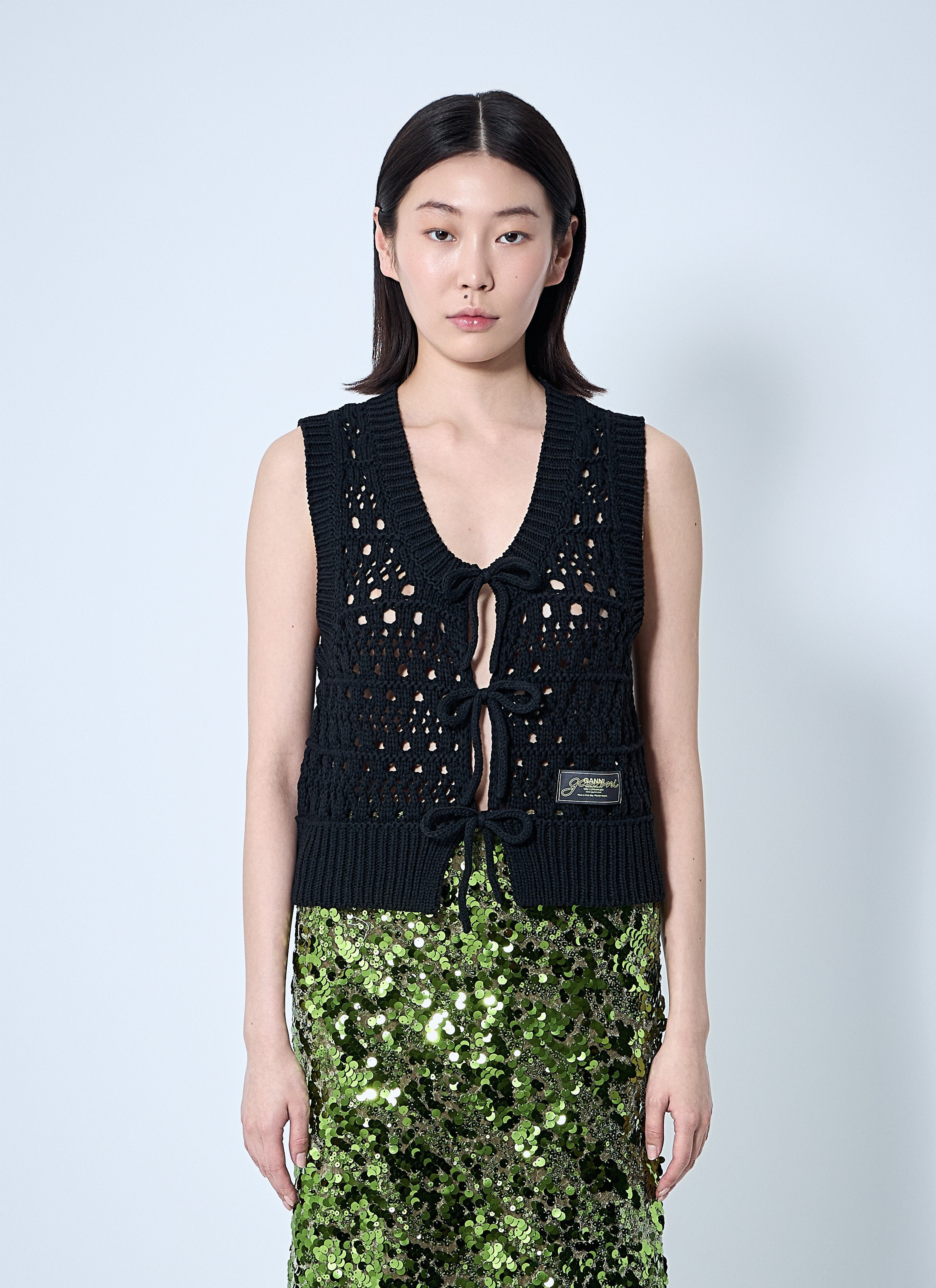 Ganni Women Logo Patch Vest