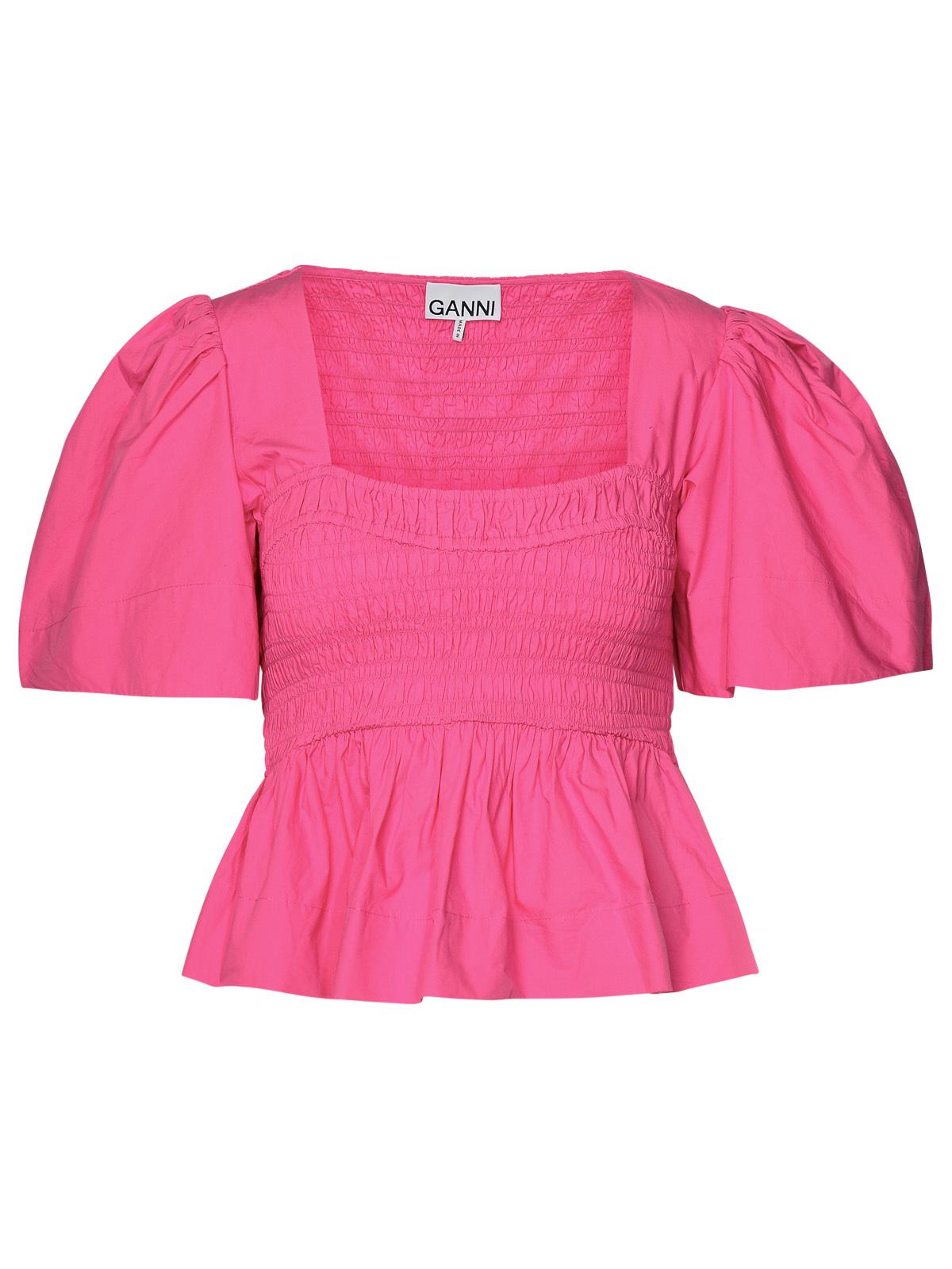 Ganni Fuchsia Cotton Top Women - EZE Fashion®