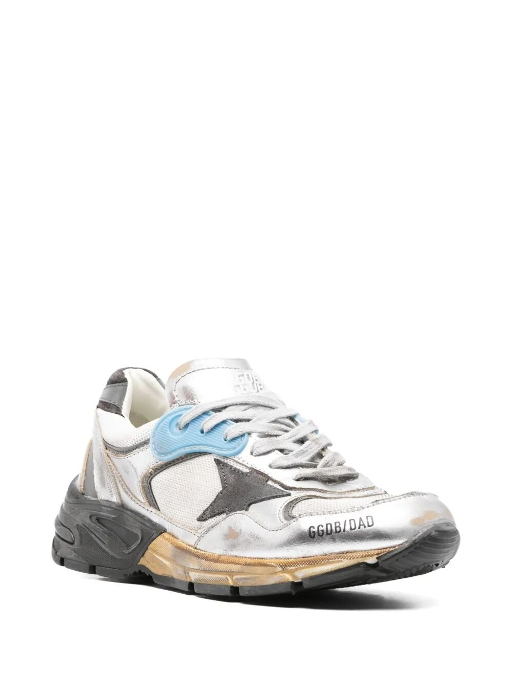 Golden Goose Women "Running Dad" Mesh And Laminated Leather Upper Suede Star Laminated Leather Toe And Tongue - EZE Fashion®