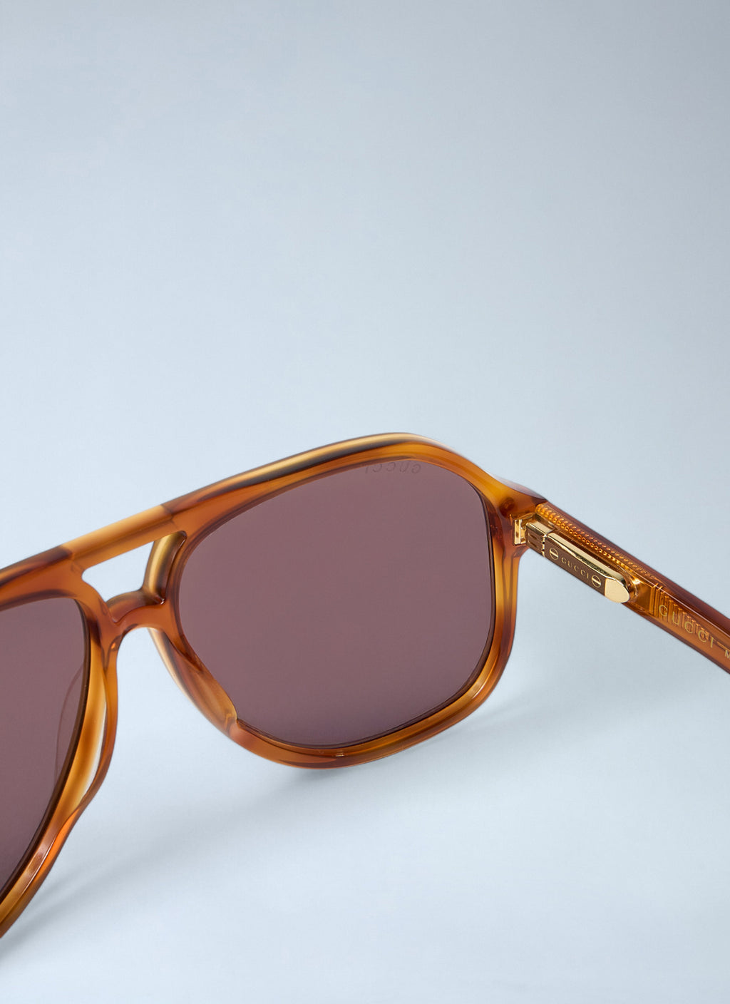 Gucci Men Aviator Tortoiseshell Sunglasses