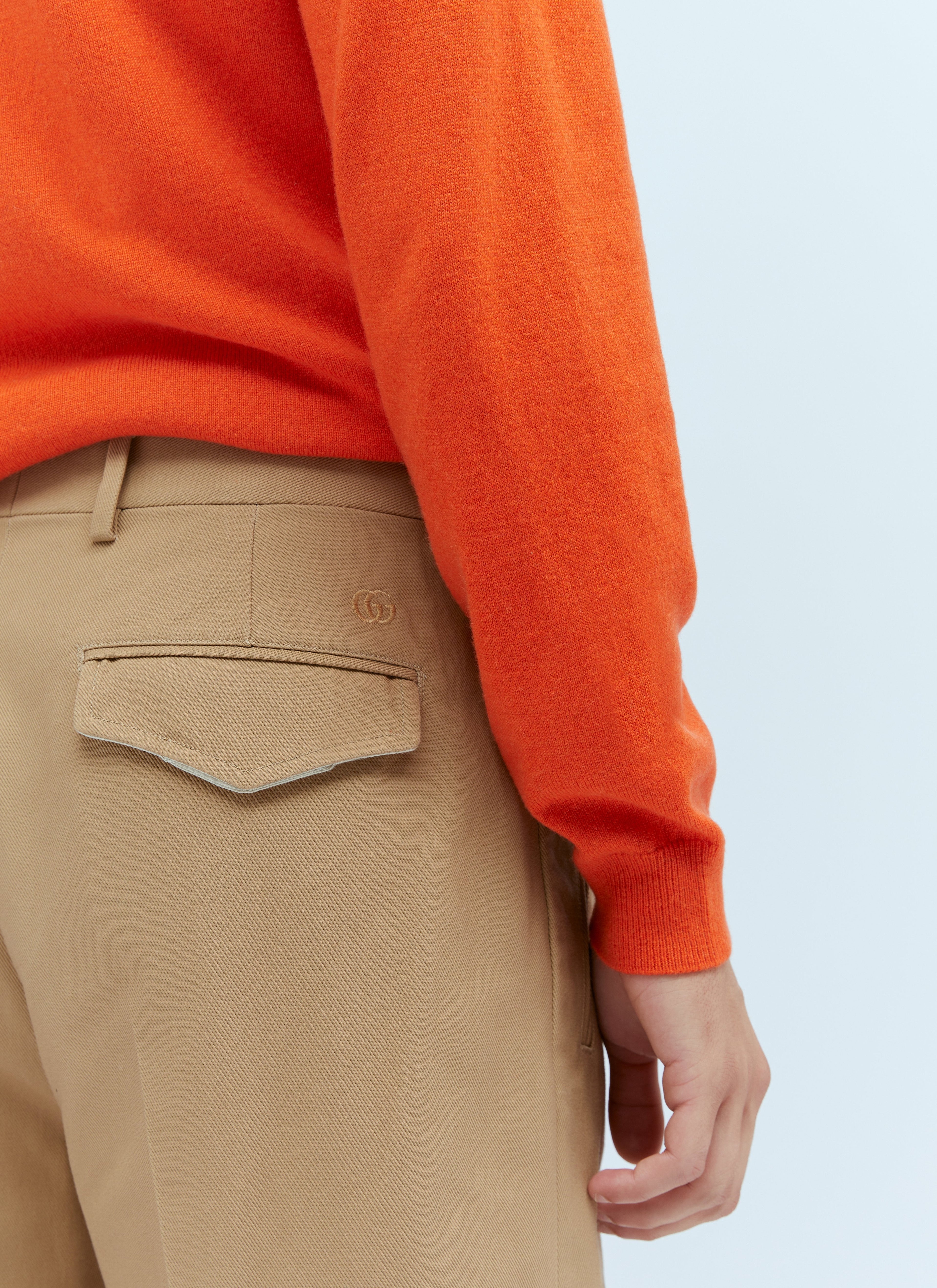 Gucci Men Cotton Gabardine Tailored Pants