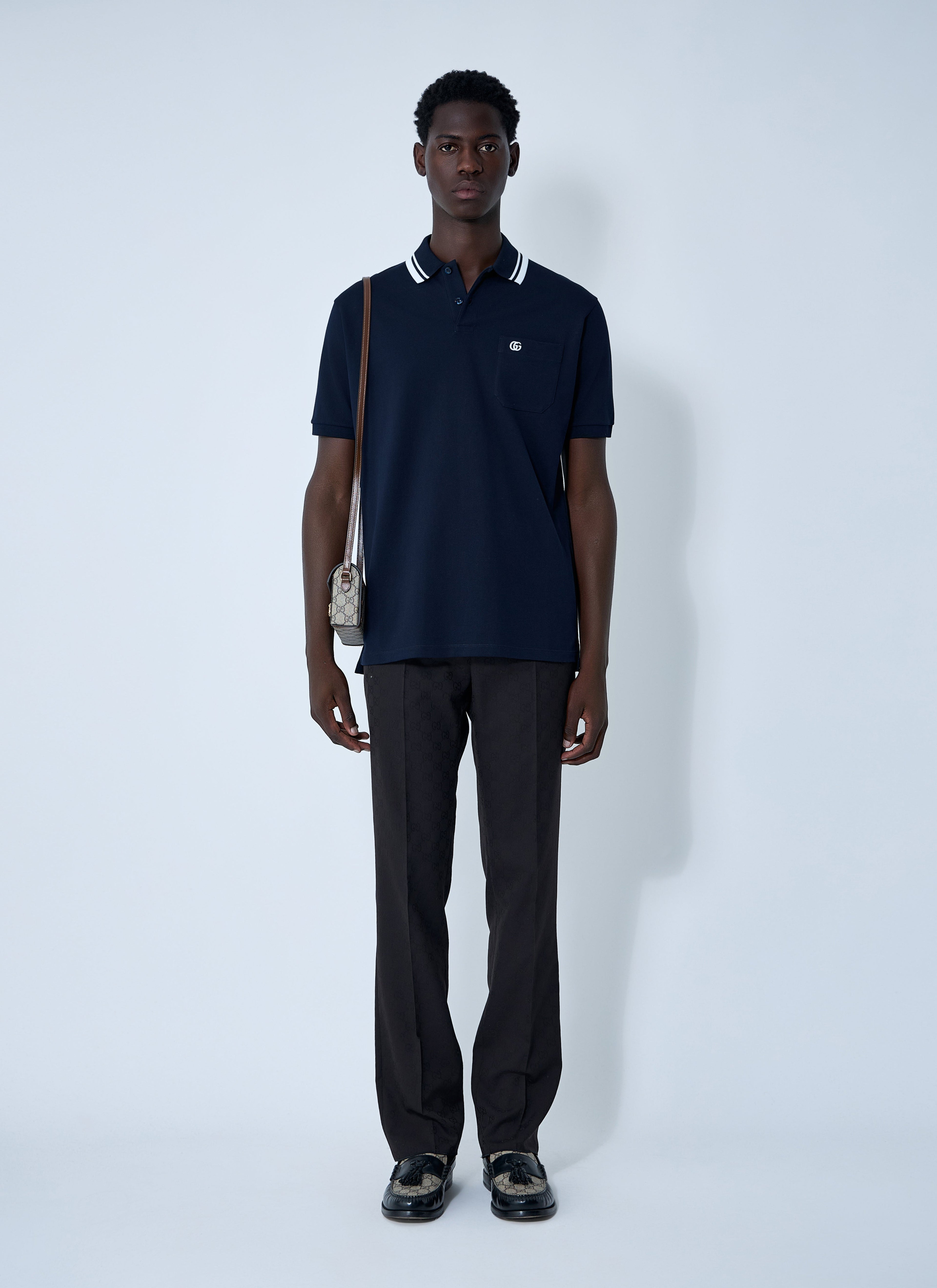 Gucci Men Logo Motif Polo Shirt