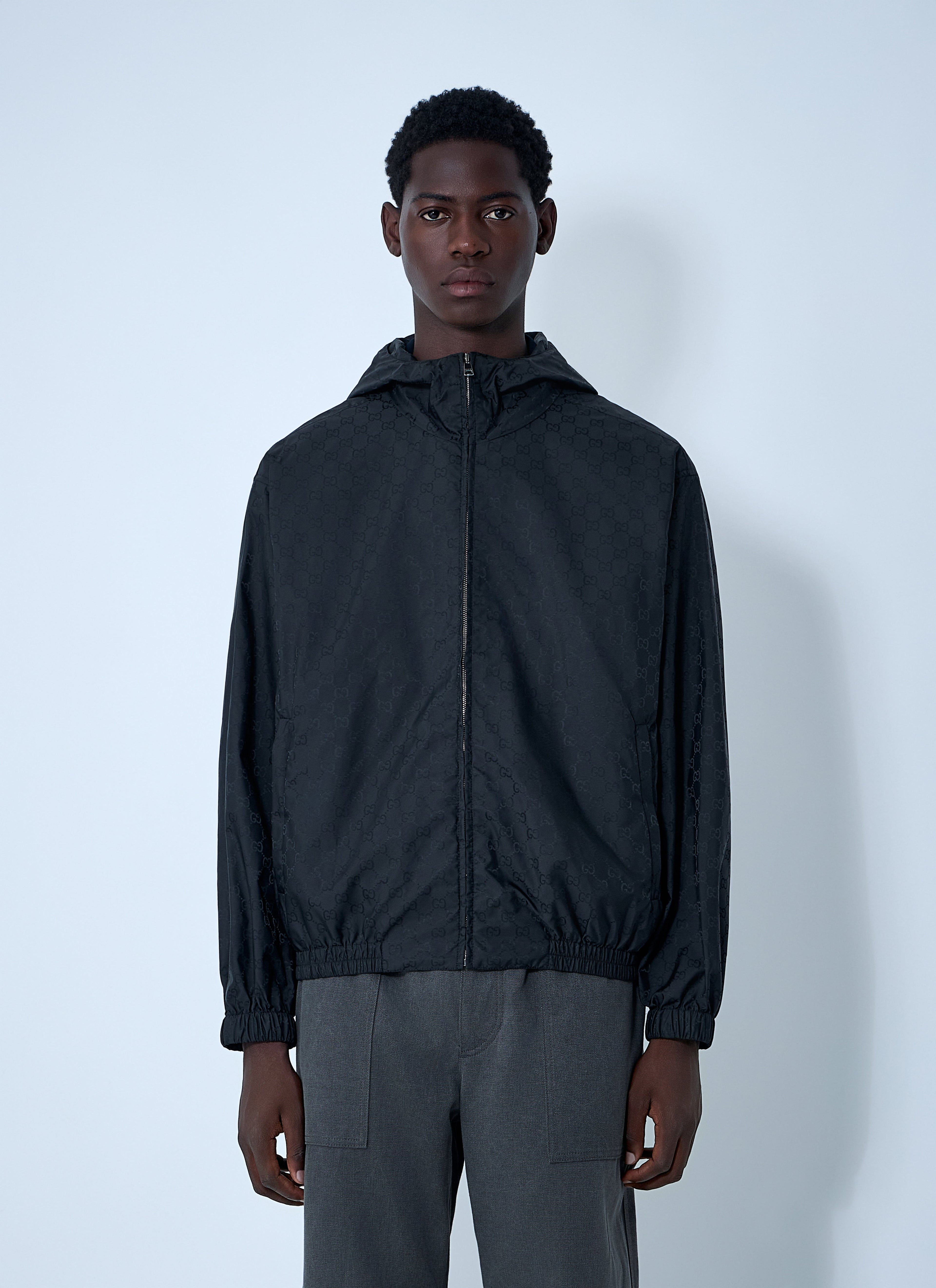 Gucci Men Gg Nylon Zip-Up Jacket