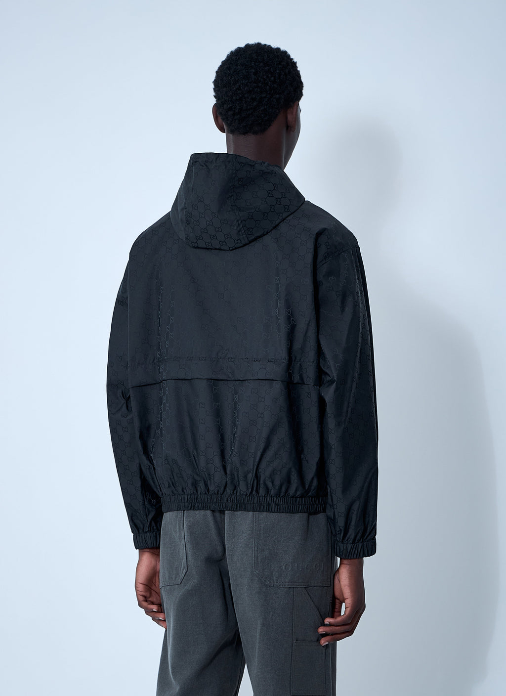 Gucci Men Gg Nylon Zip-Up Jacket