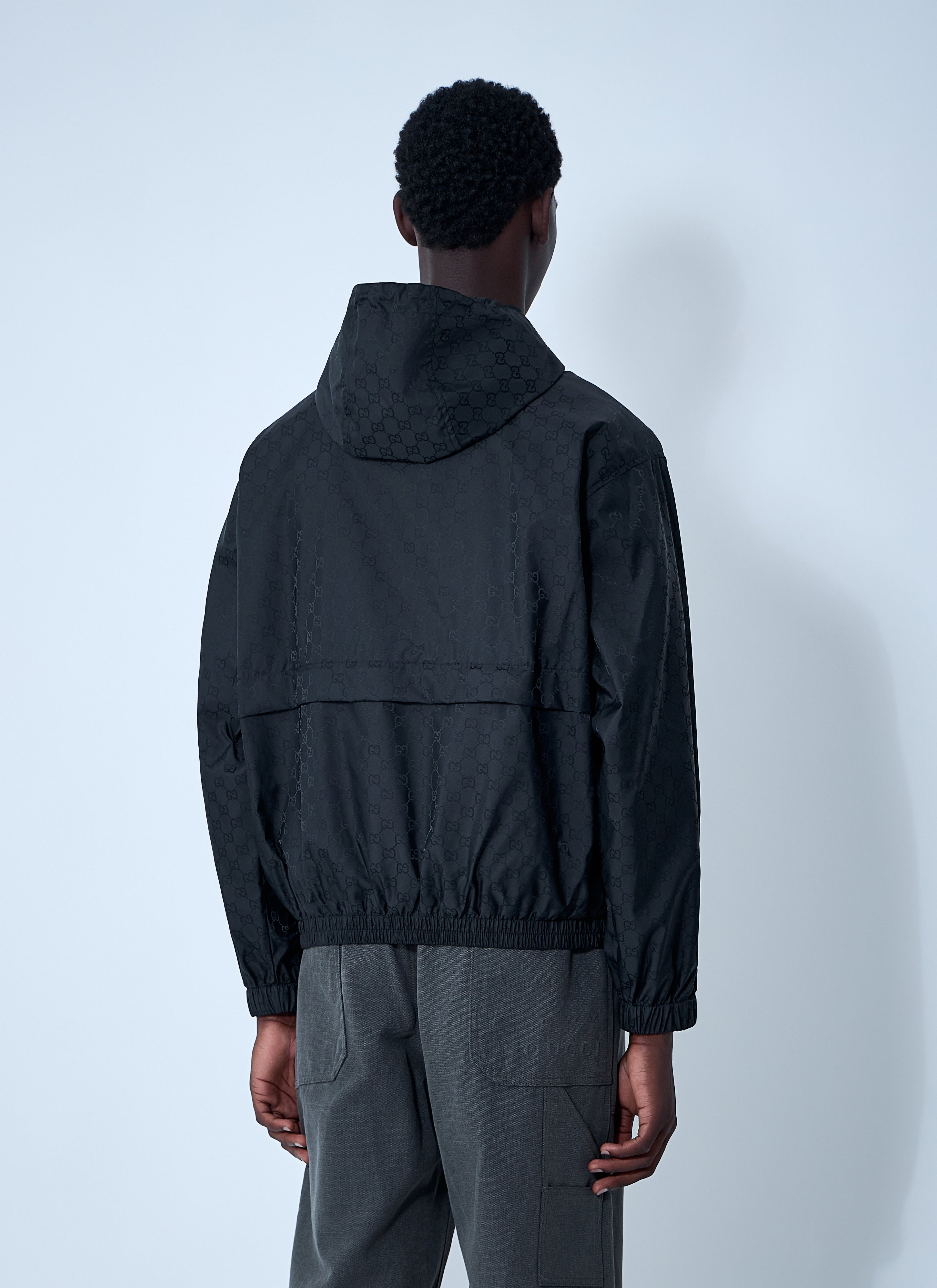 Gucci Men Gg Nylon Zip-Up Jacket