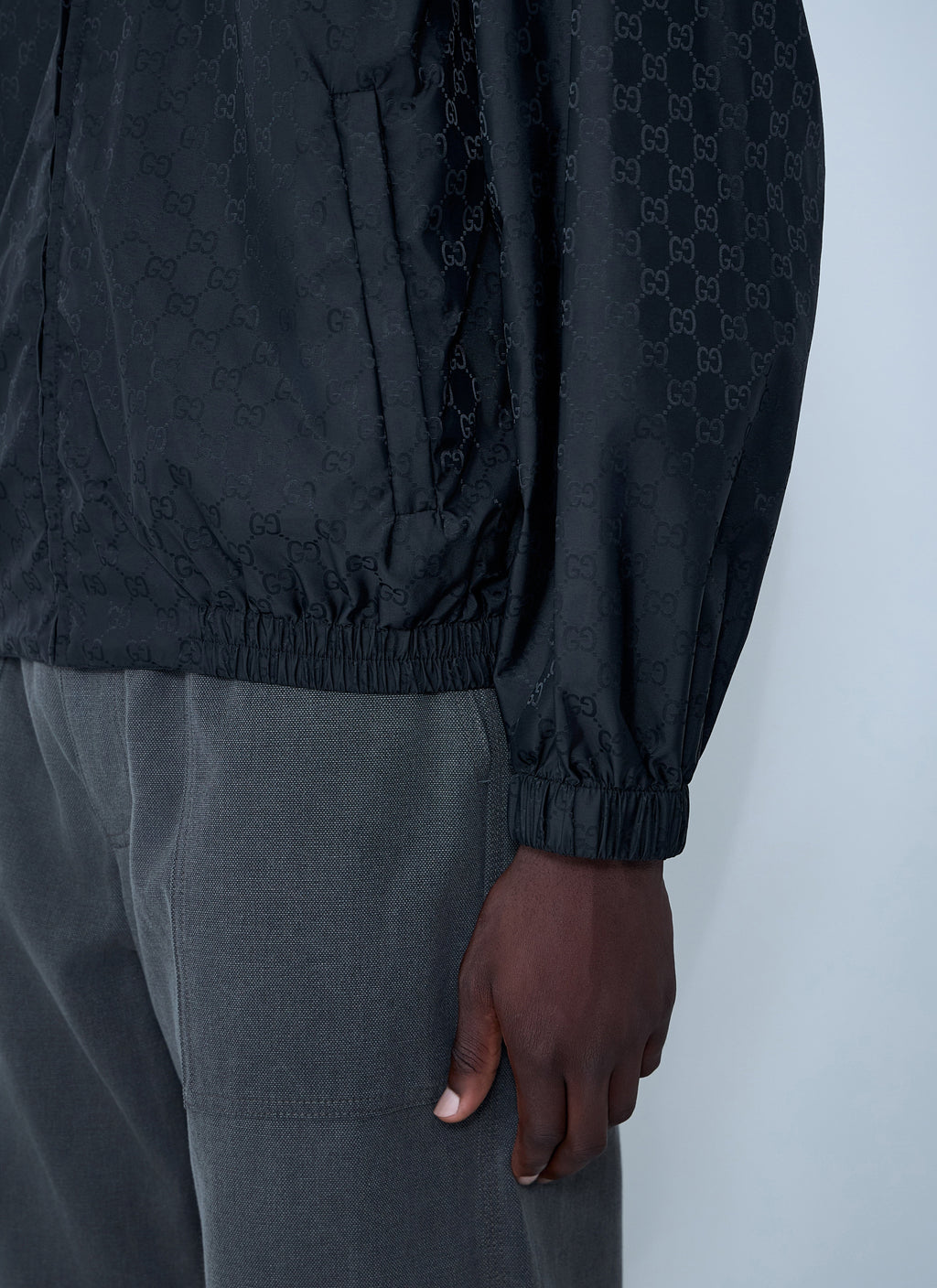 Gucci Men Gg Nylon Zip-Up Jacket