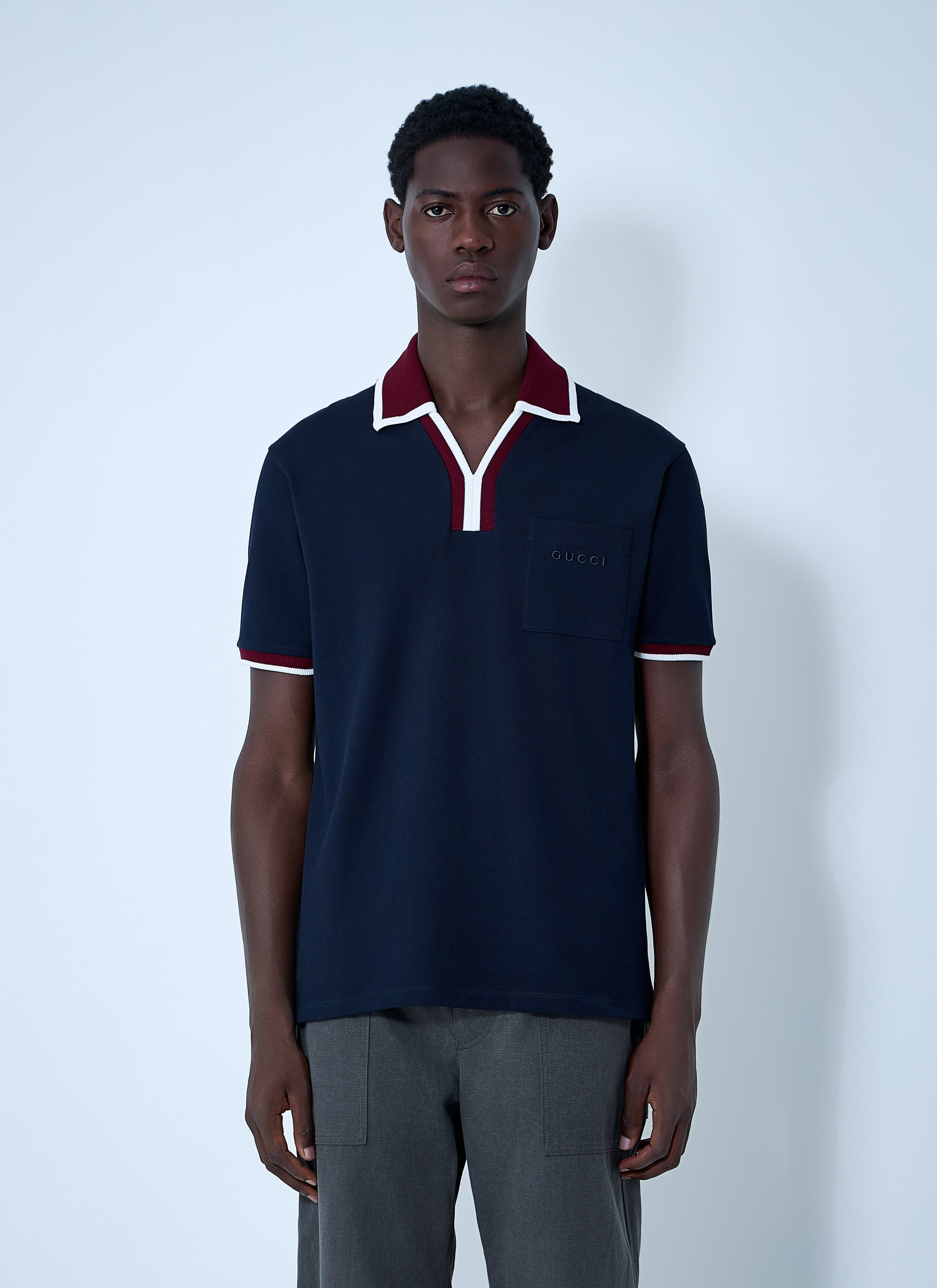 Gucci Men Logo Motif Polo Shirt