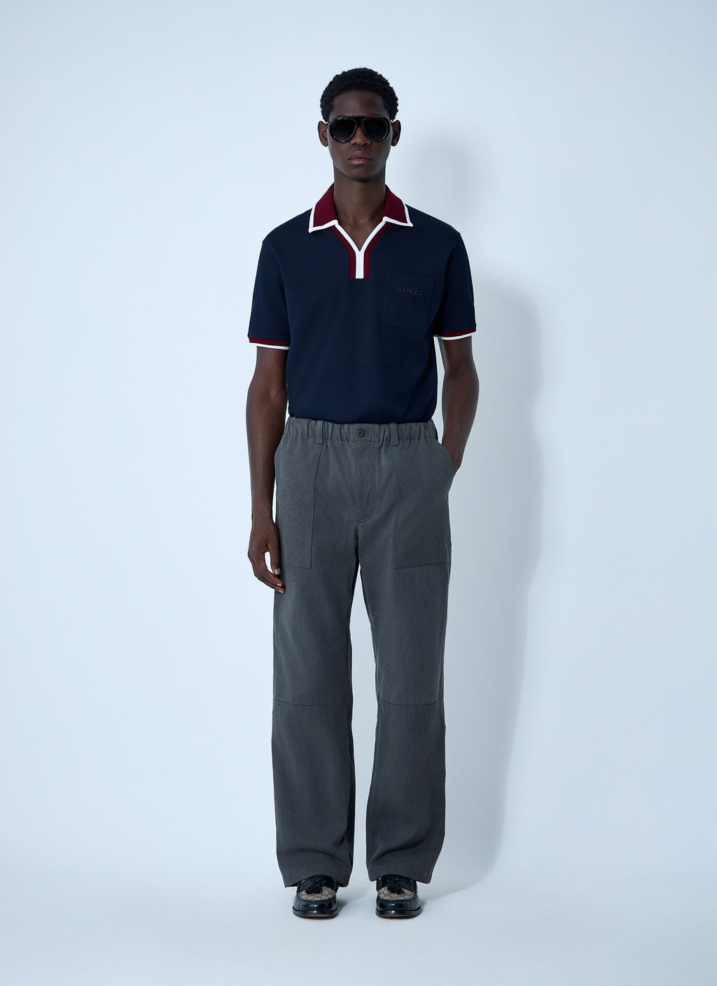 Gucci Men Logo Motif Polo Shirt