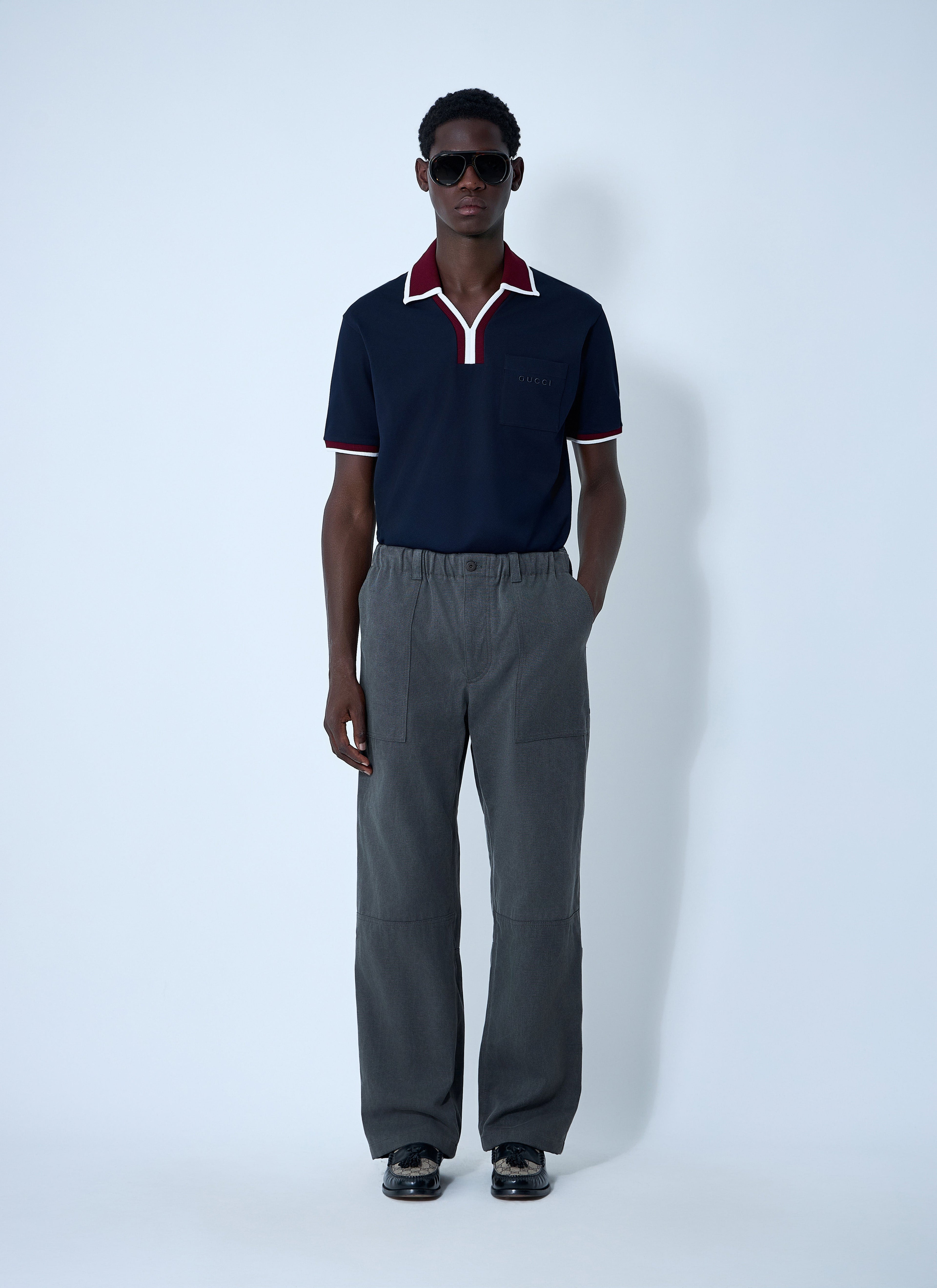 Gucci Men Logo Motif Polo Shirt