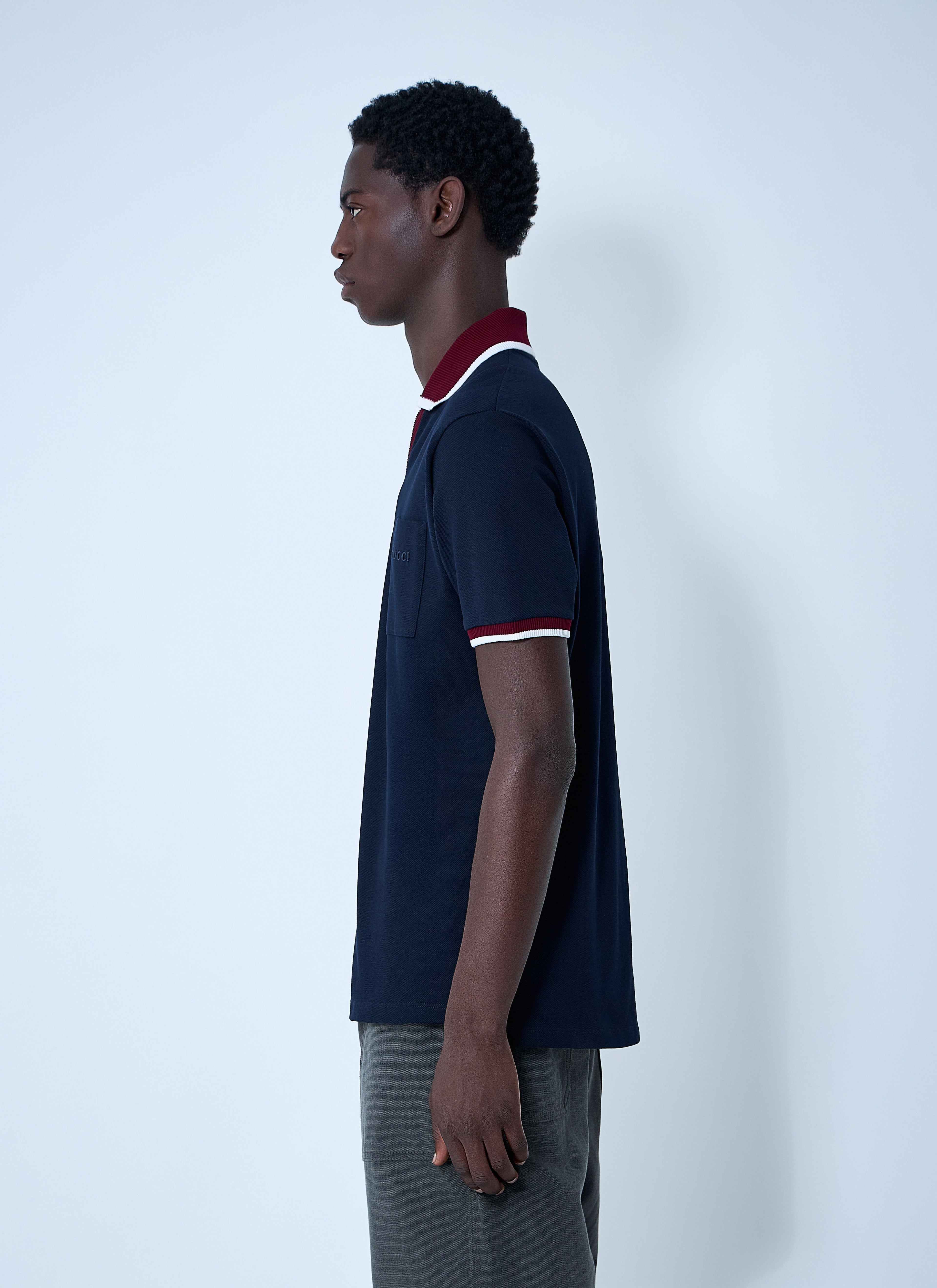 Gucci Men Logo Motif Polo Shirt