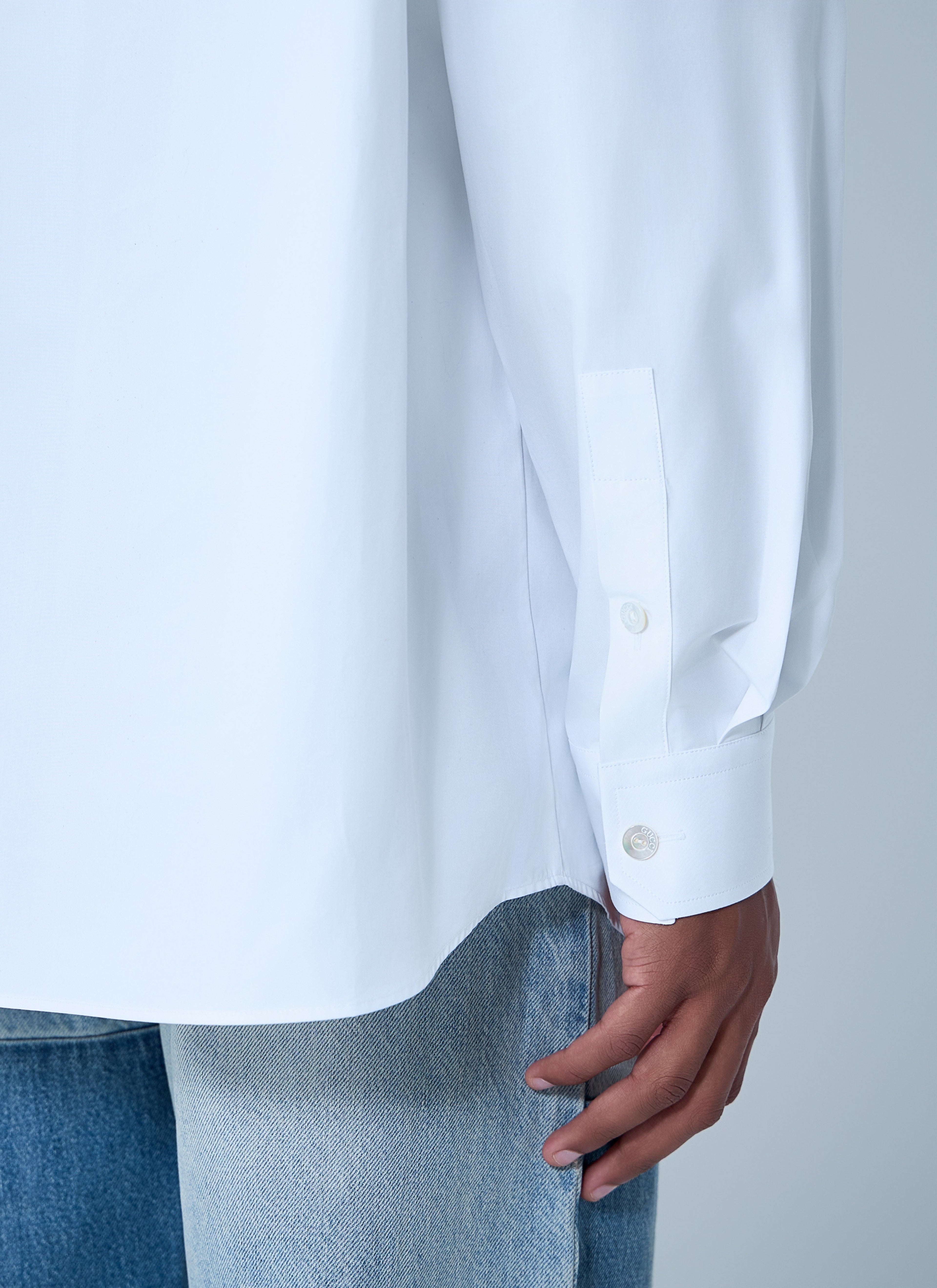 Gucci Men Logo Embroidery Button-Down Shirt