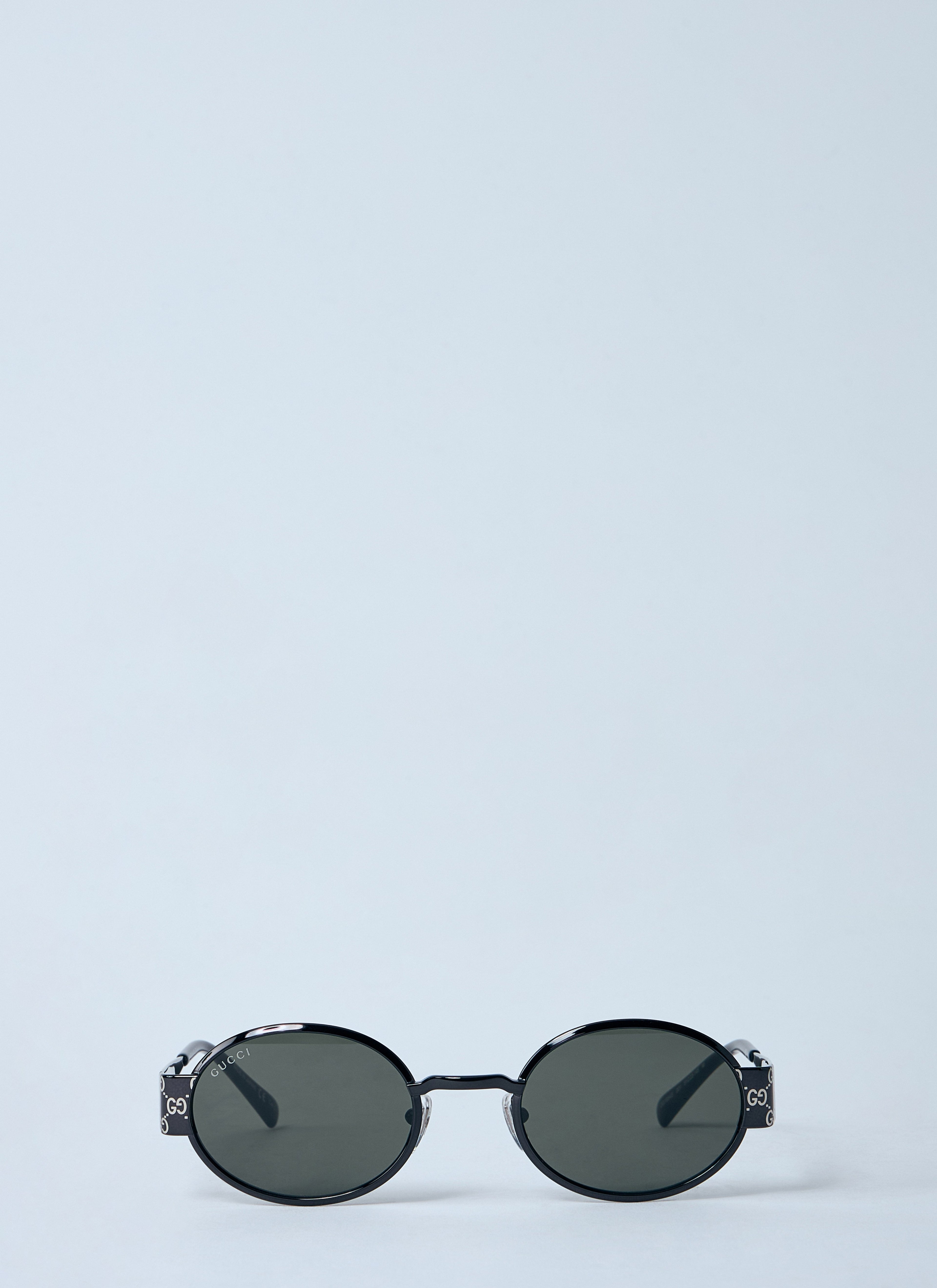Gucci Men Monogram Metal Oval Sunglasses