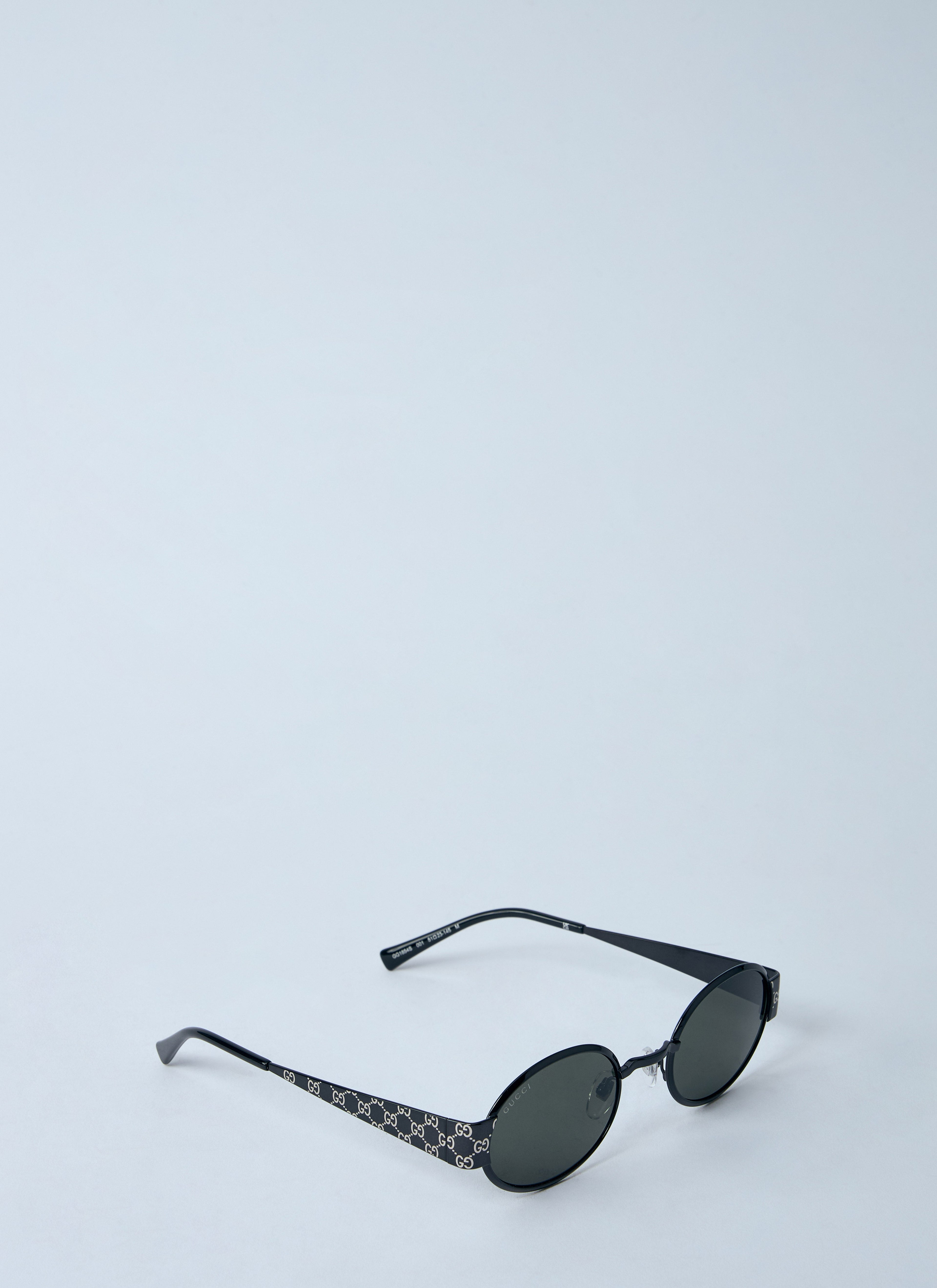 Gucci Men Monogram Metal Oval Sunglasses